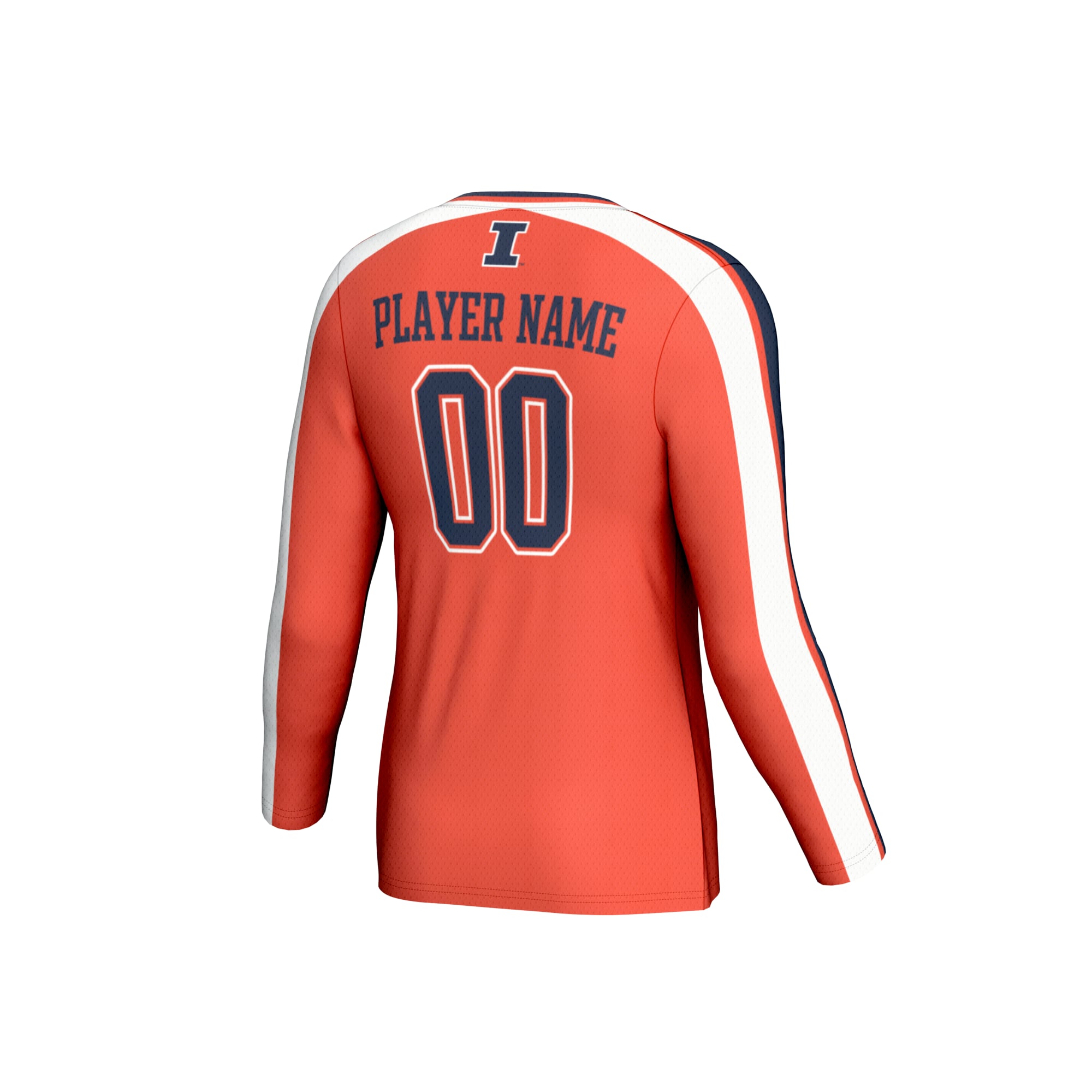 Illinois Fighting Illini Unisex Lightweight Collegiate Volleyball Fashion Jersey Orange - back view