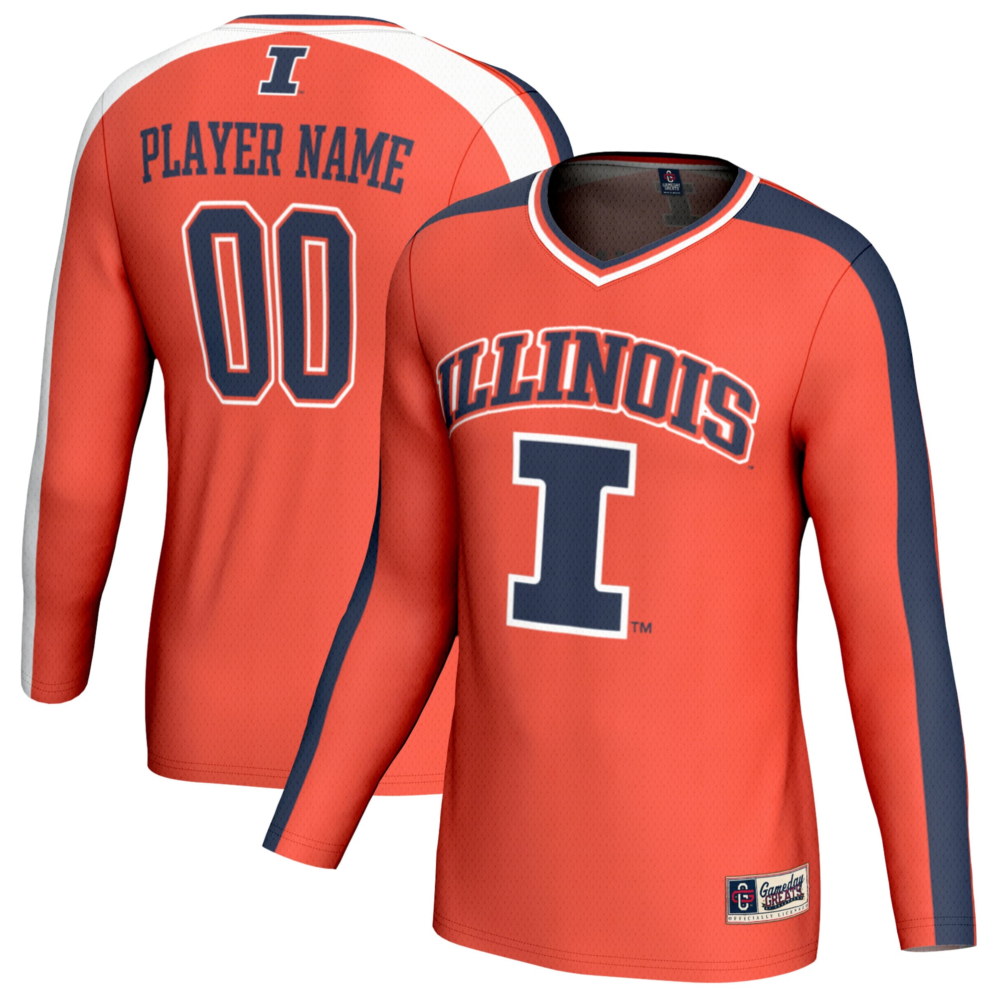 Illinois Fighting Illini Unisex Lightweight Collegiate Volleyball Fashion - front and back view