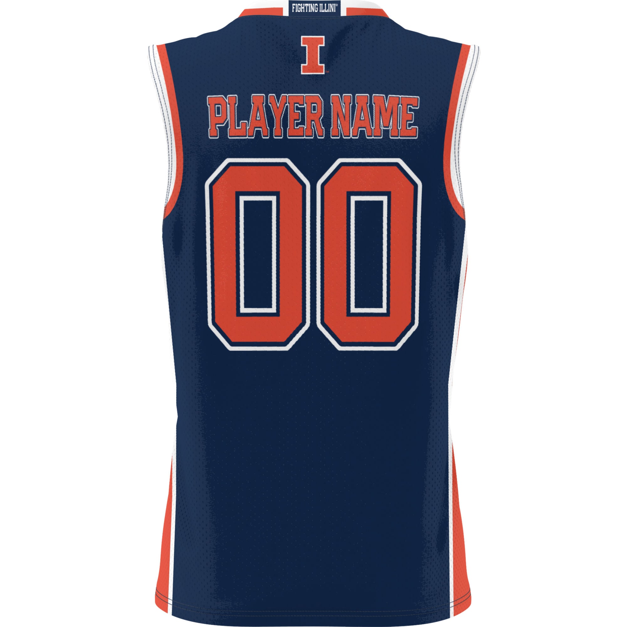 Illinois Fighting Illini Unisex Lightweight Men's Basketball Jersey Navy - back view