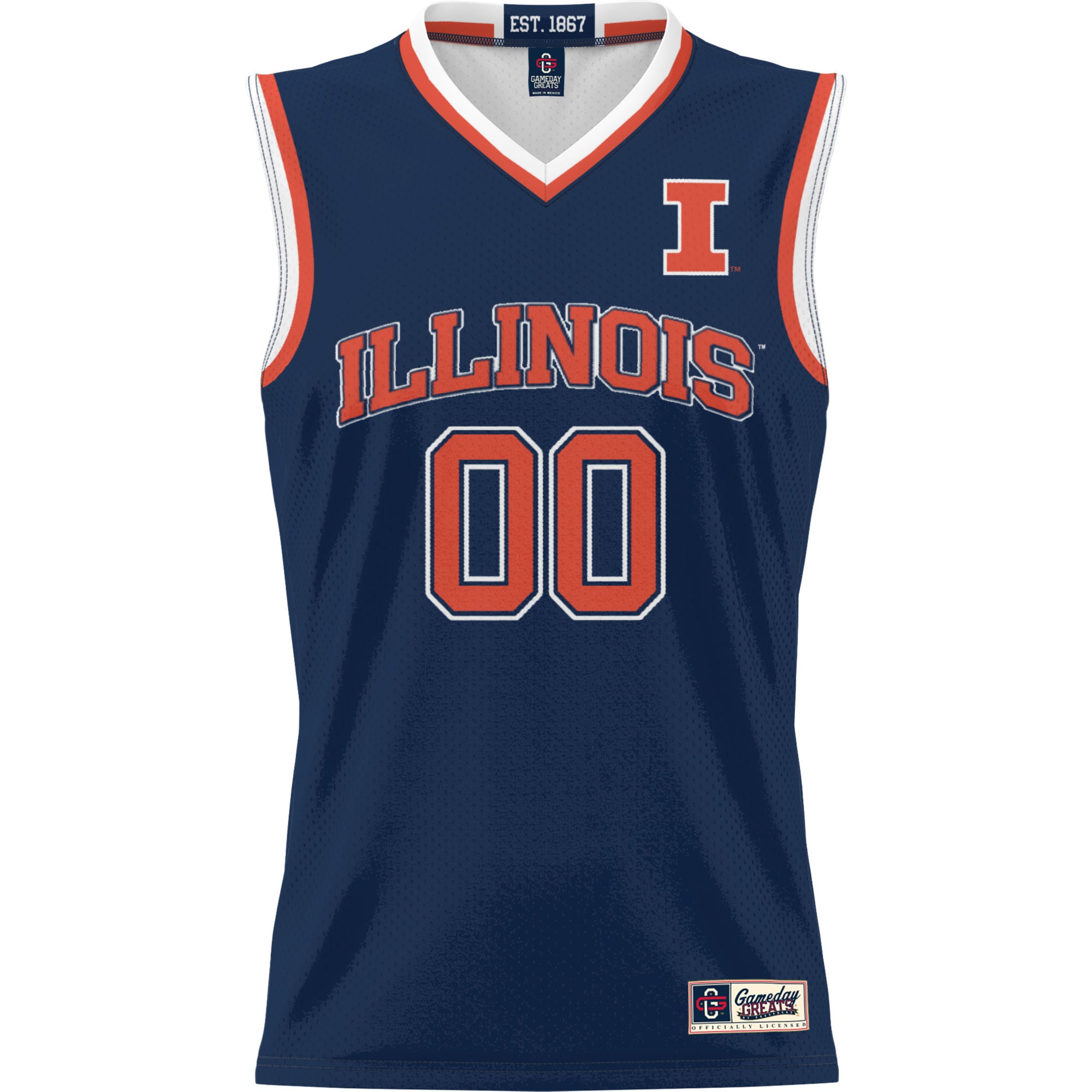 Illinois Fighting Illini Youth Lightweight Women's Basketball Jersey Navy - front view
