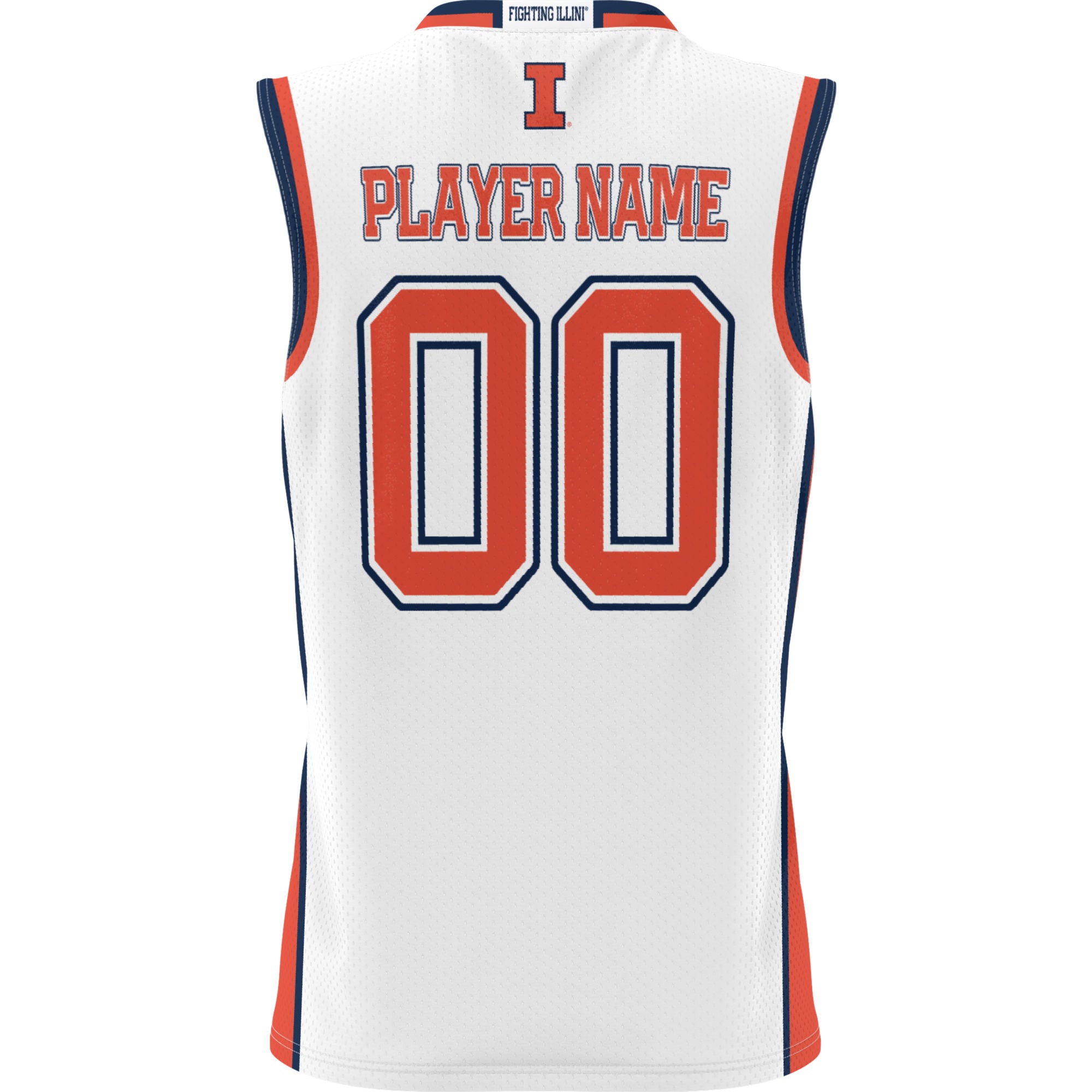 Illinois Fighting Illini Youth Lightweight Men's Basketball Jersey White - back view