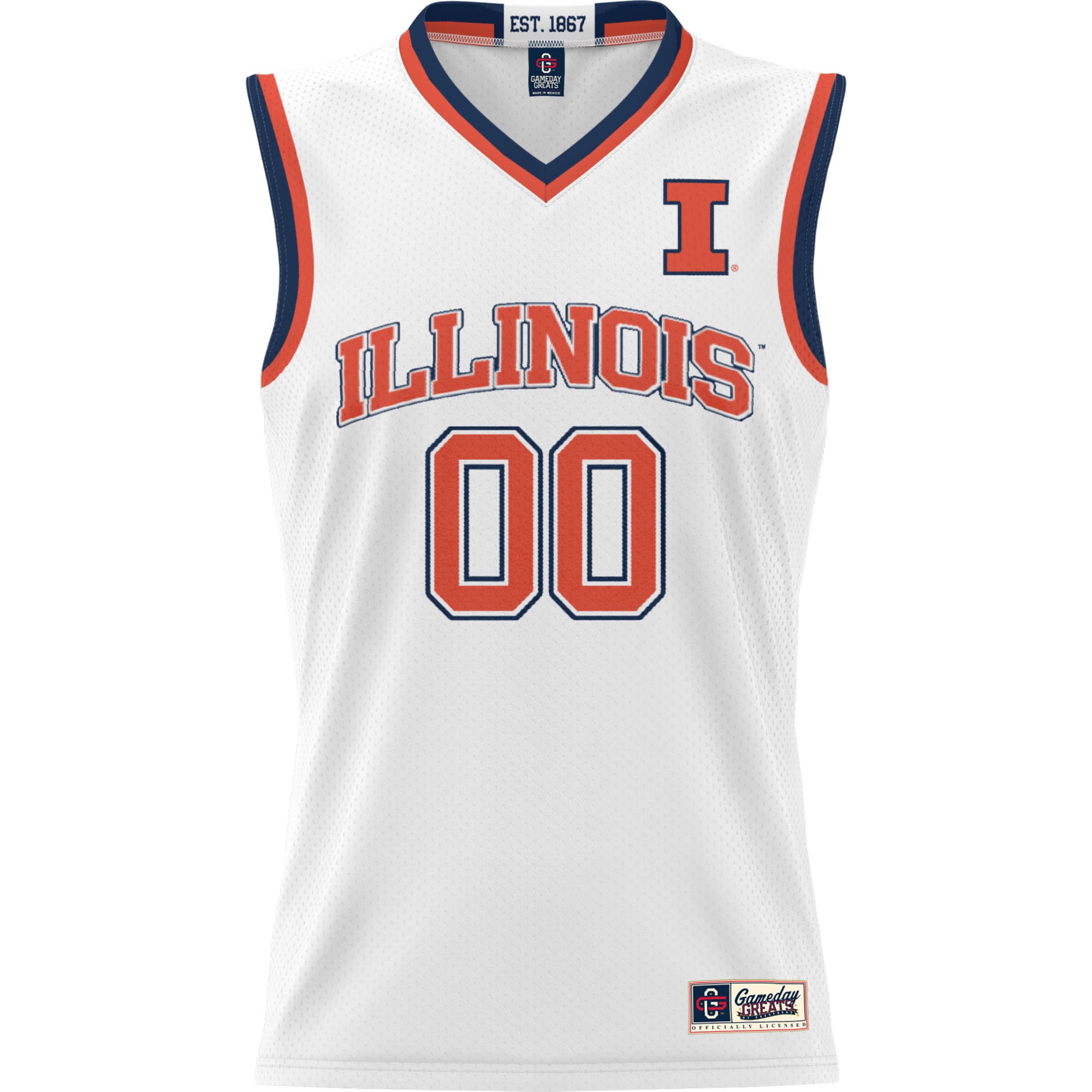 Illinois Fighting Illini Youth Lightweight Women's Basketball Jersey White - front view