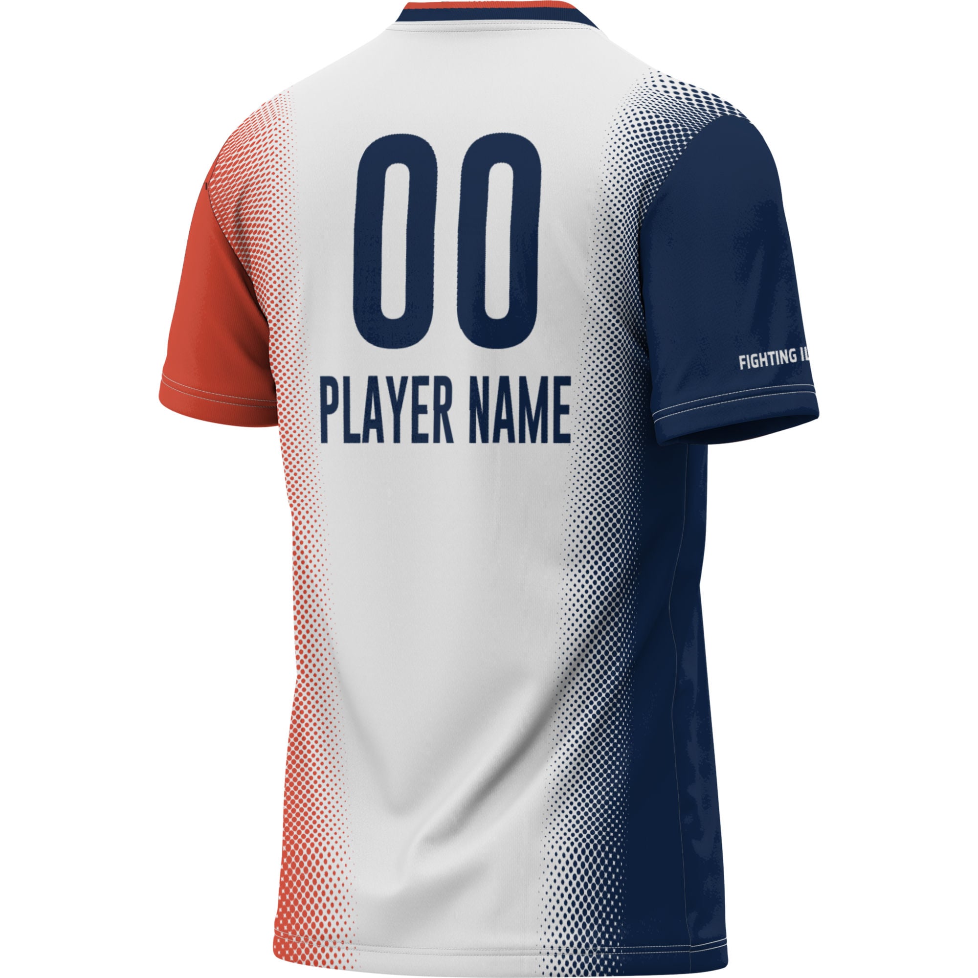 Illinois Fighting Illini Unisex Lightweight Soccer Jersey White - back view