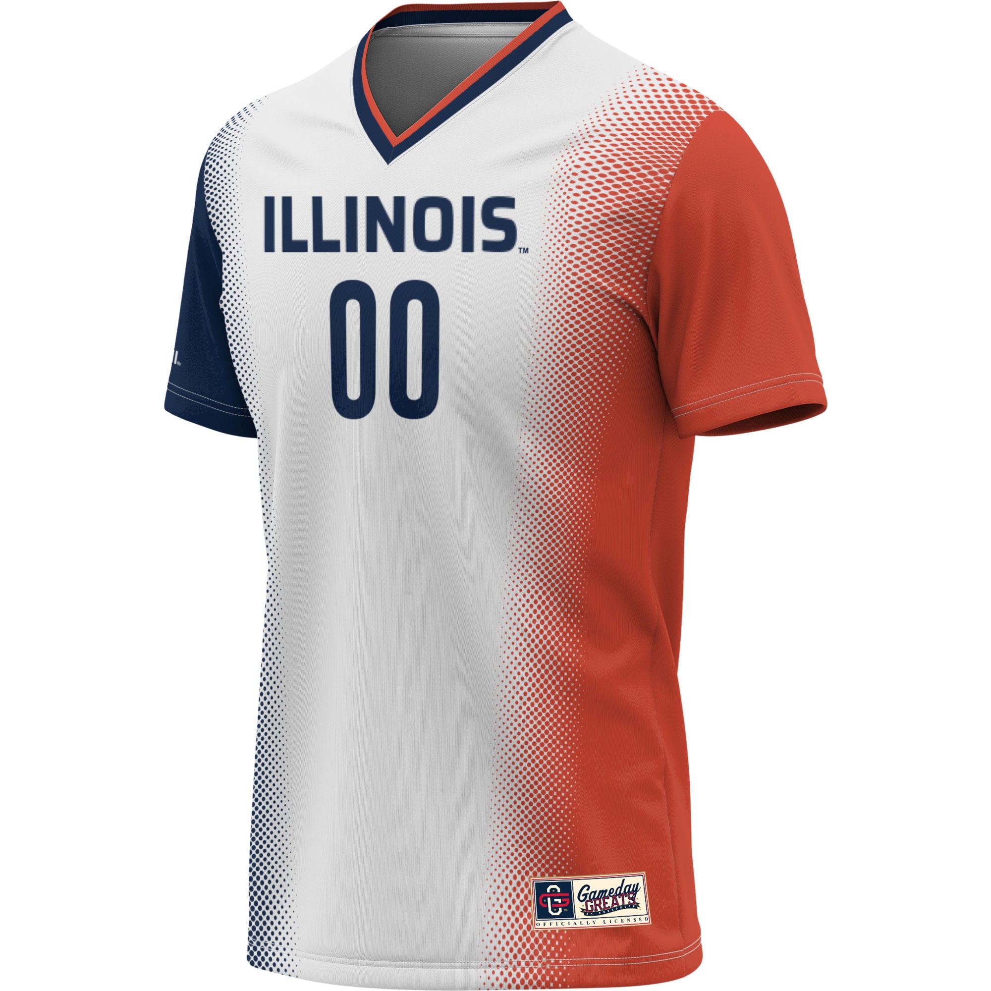 Illinois Fighting Illini Unisex Lightweight Soccer Jersey White - front view