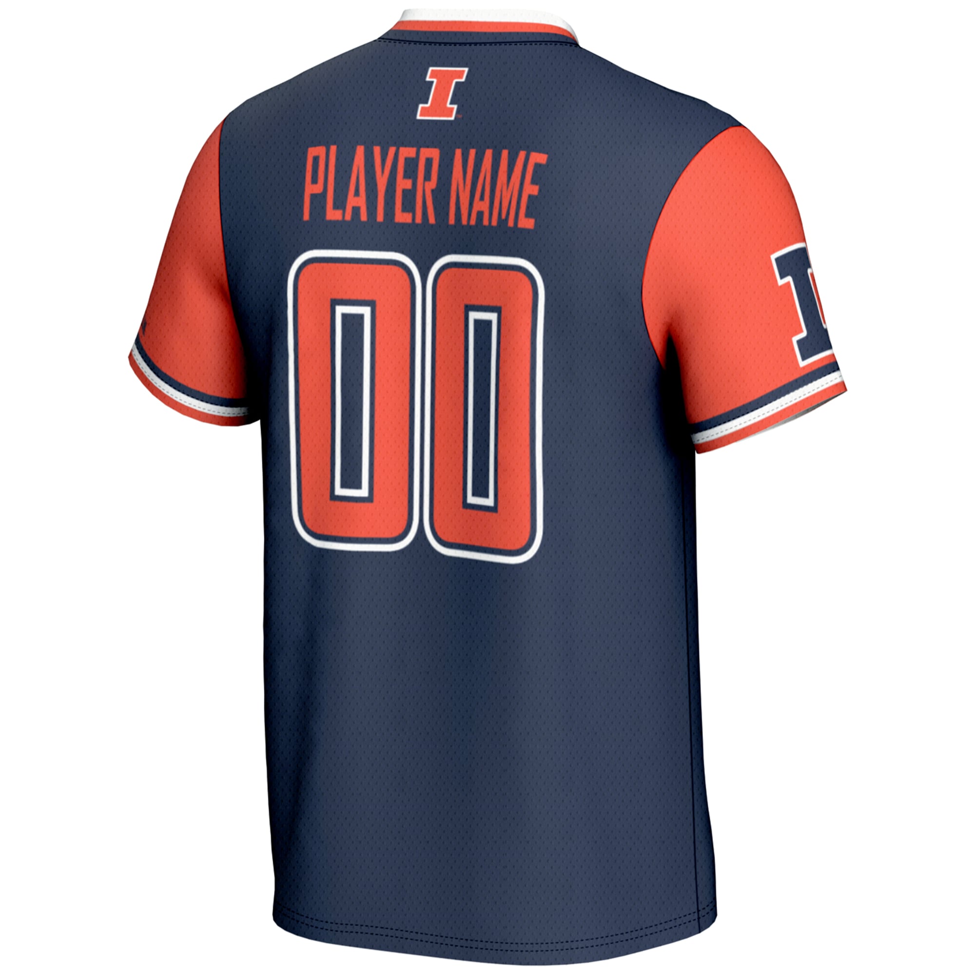 Illinois Fighting Illini Unisex Lightweight Softball Jersey Navy - back view