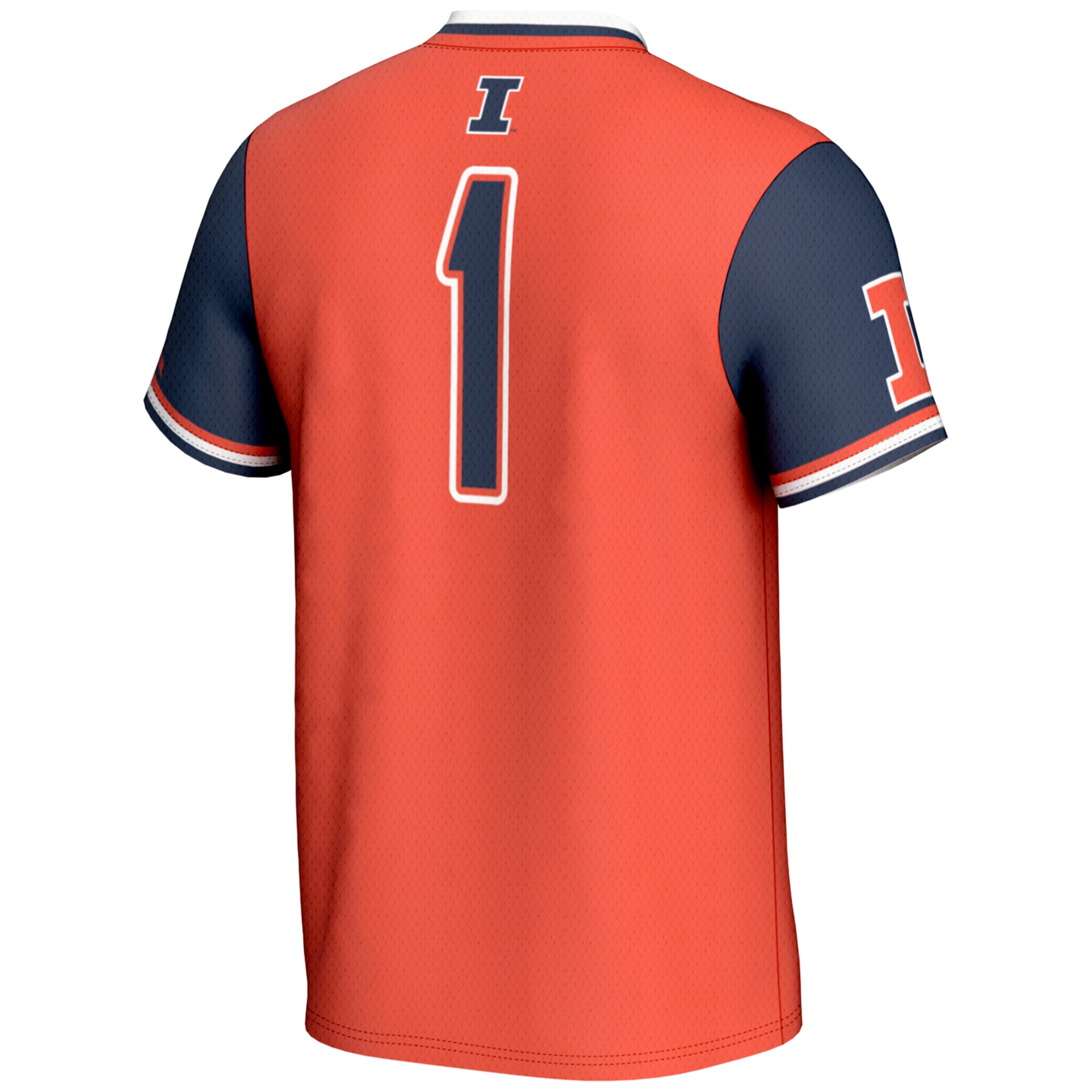 #1 Illinois Fighting Illini Unisex Lightweight Softball Jersey Orange - back view