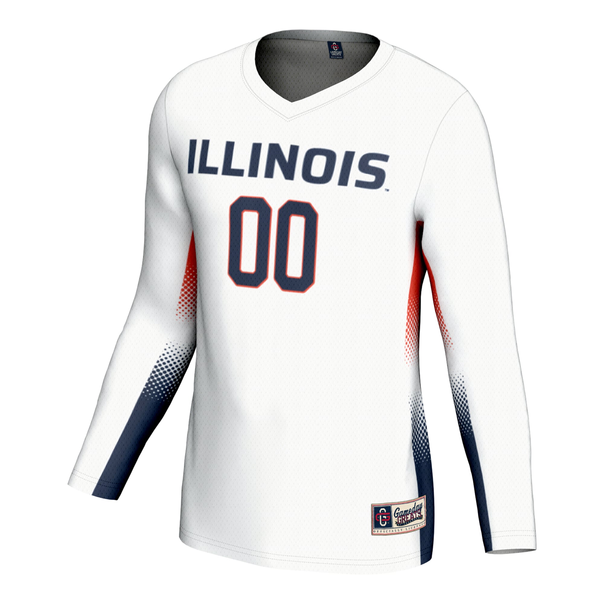 Illinois Fighting Illini Unisex Lightweight Volleyball Jersey White - front view