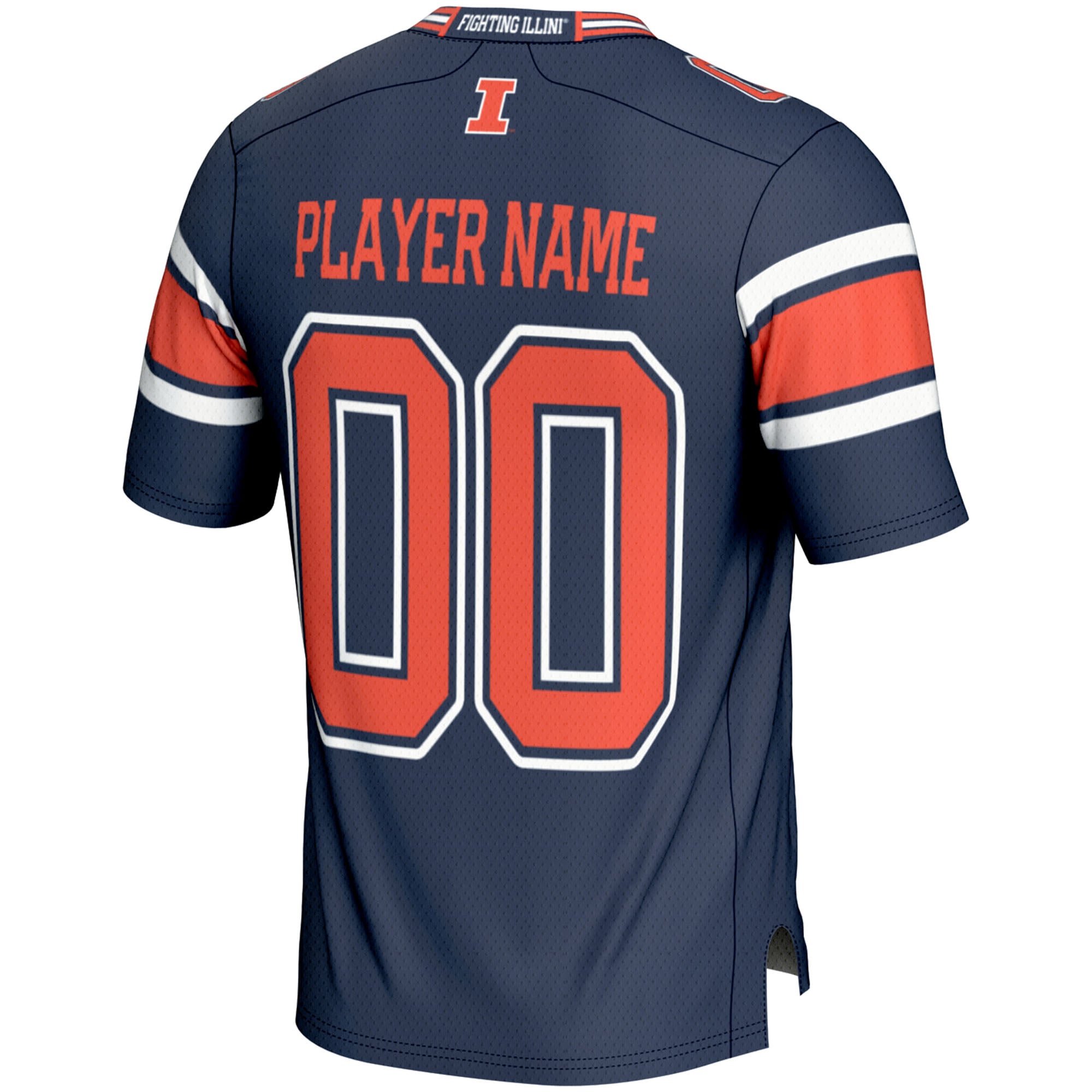 Illinois Fighting Illini Youth Football Jersey Navy - back view