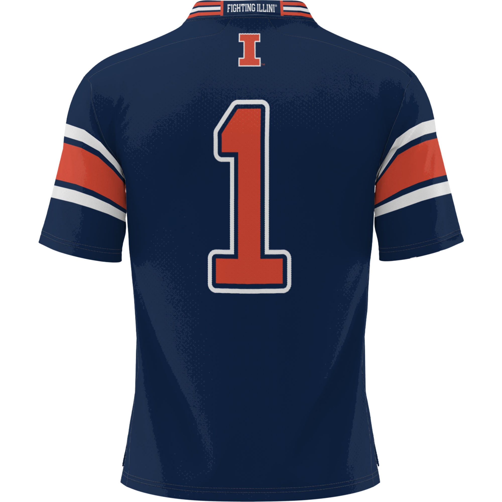 #1 Illinois Fighting Illini Youth Football Jersey Navy - back view