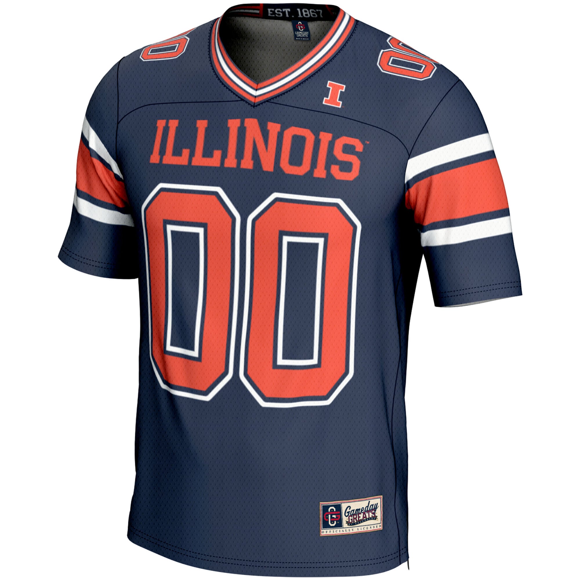 Illinois Fighting Illini Youth Football Jersey Navy - front view