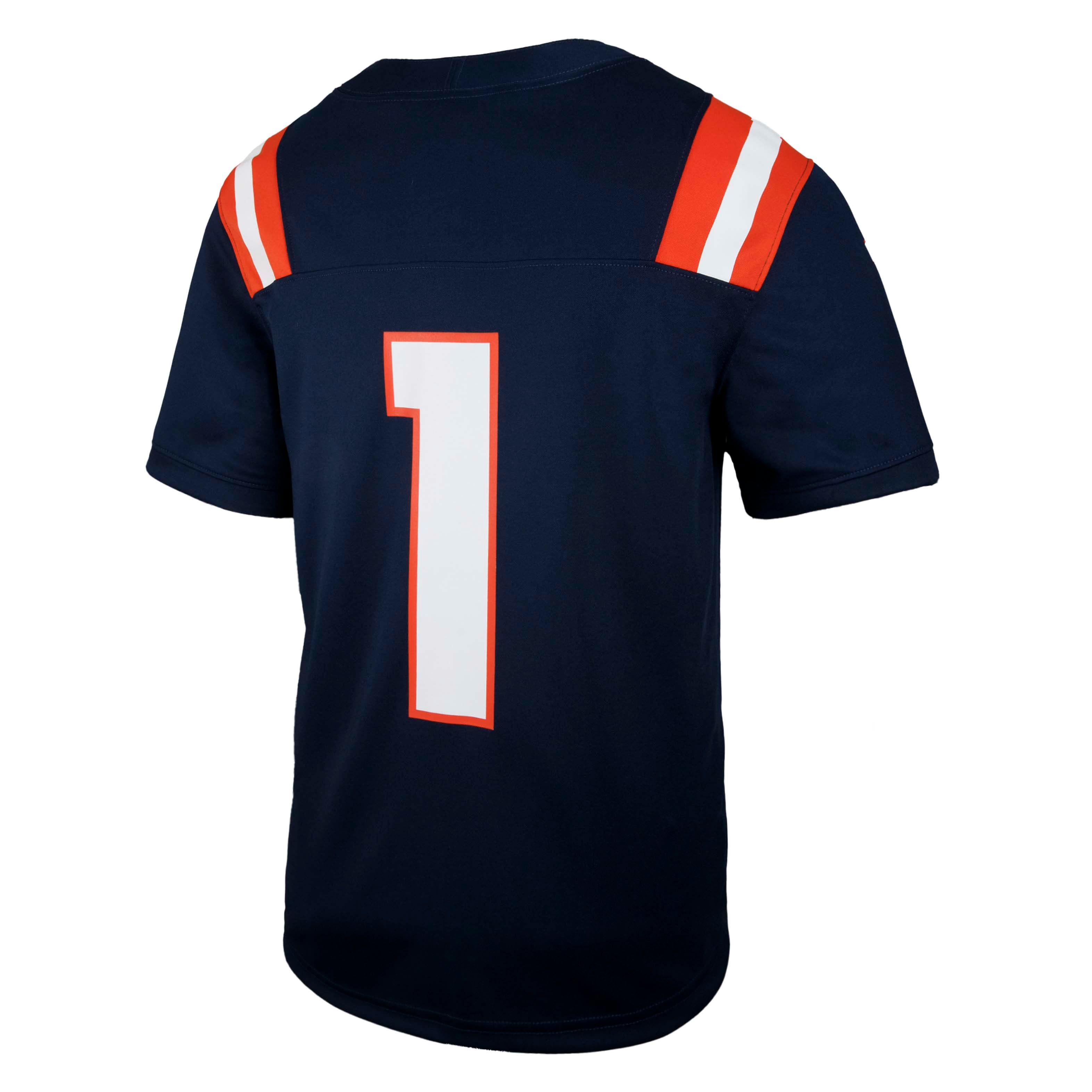 #1 Illinois Fighting Illini Youth Jersey Navy - back view