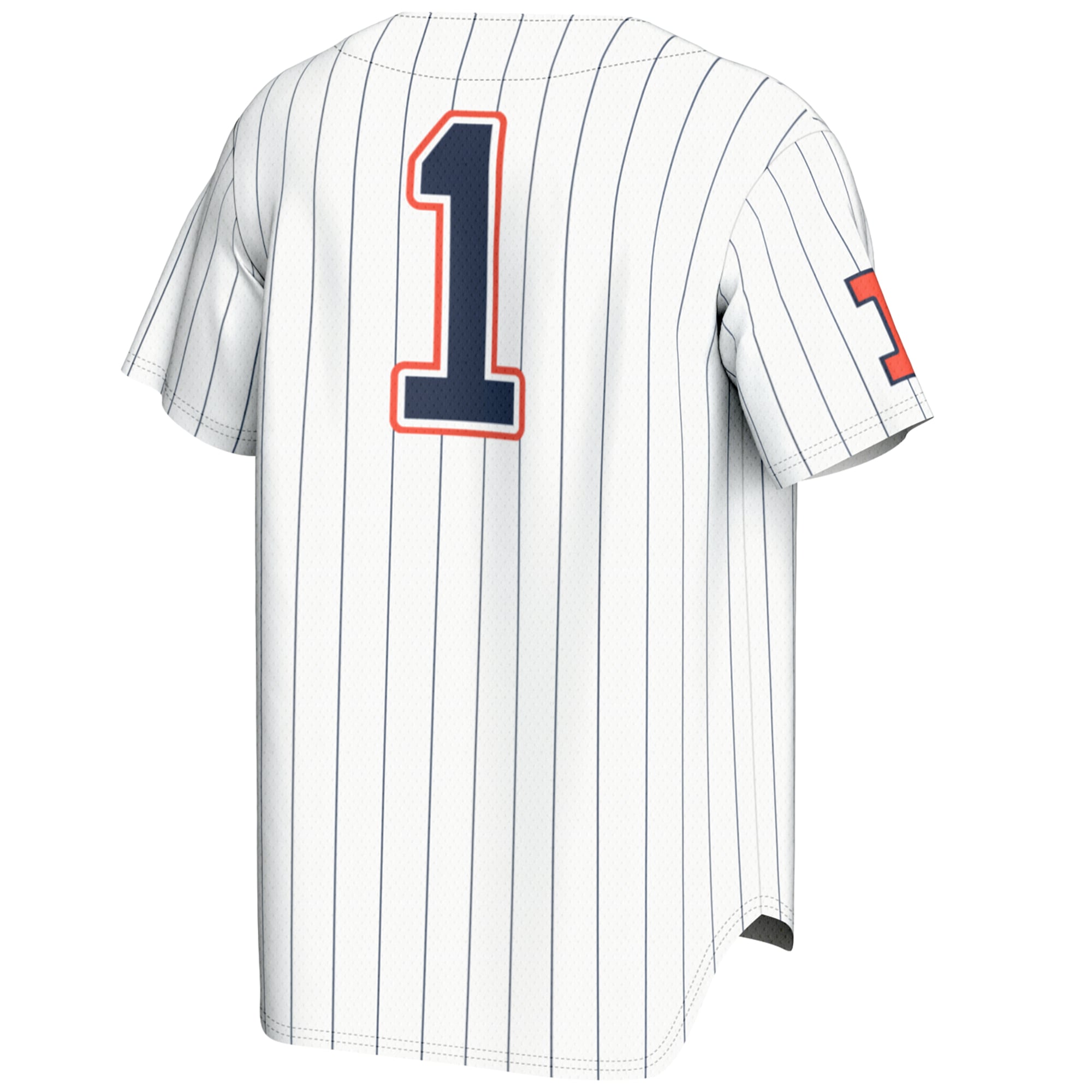 #1 Illinois Fighting Illini Youth Lightweight Baseball Jersey White - back view