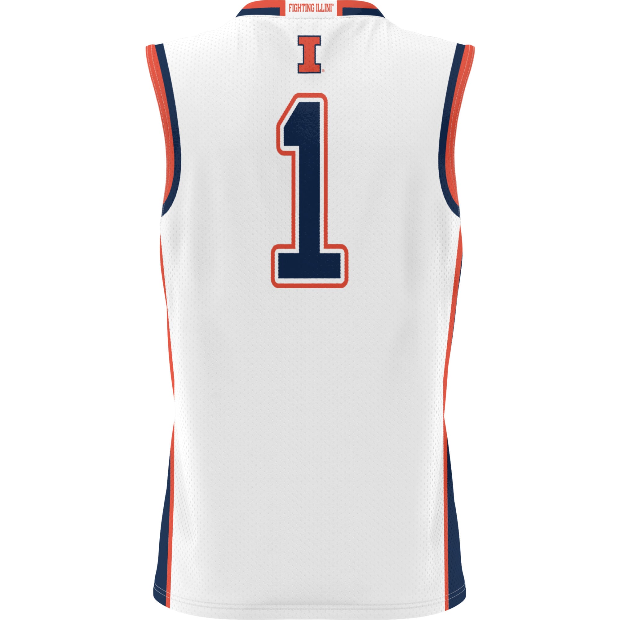 #1 Illinois Fighting Illini Youth Lightweight Basketball Jersey White - back view