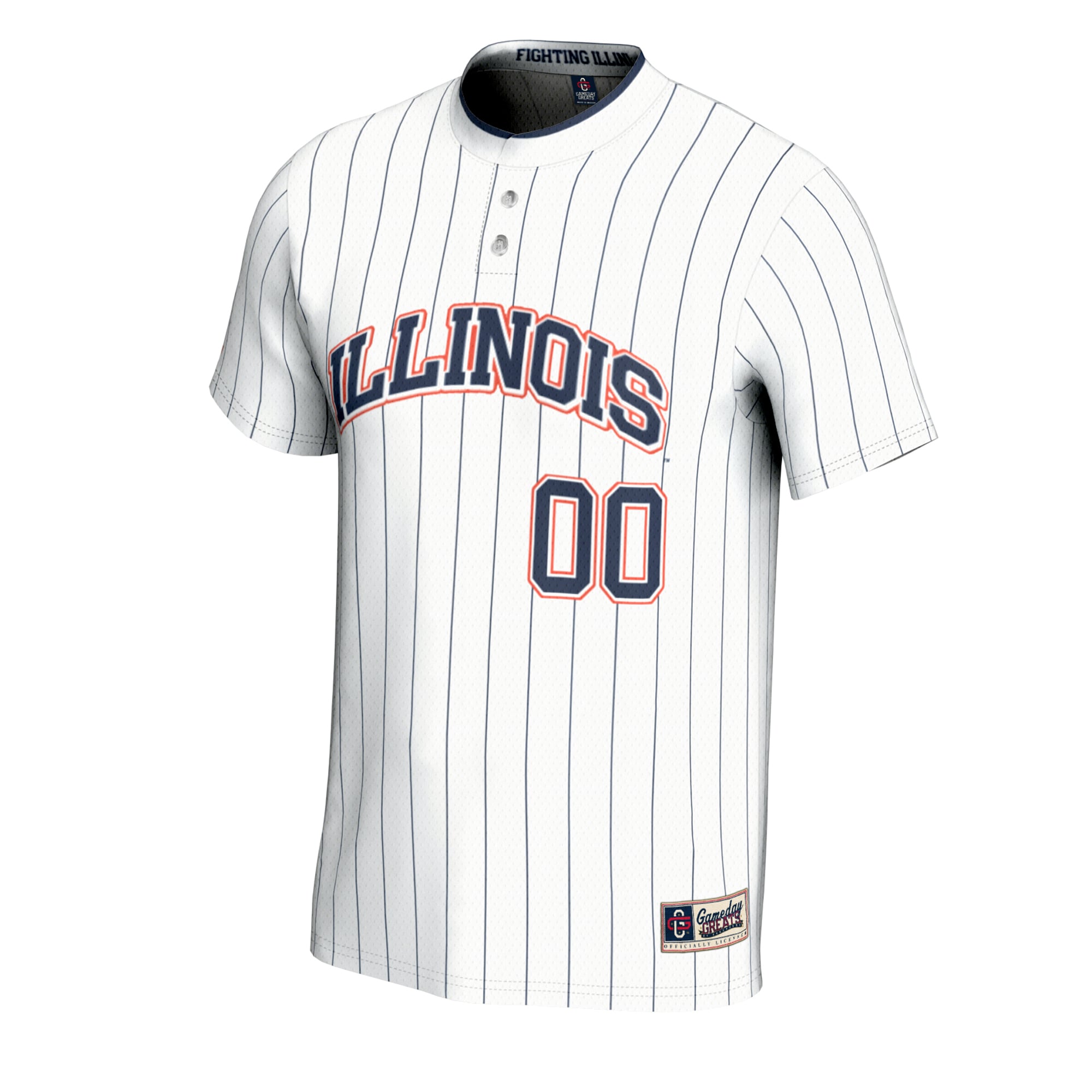 Illinois Fighting Illini Youth Lightweight Collegiate Softball Fashion Jersey White - front view
