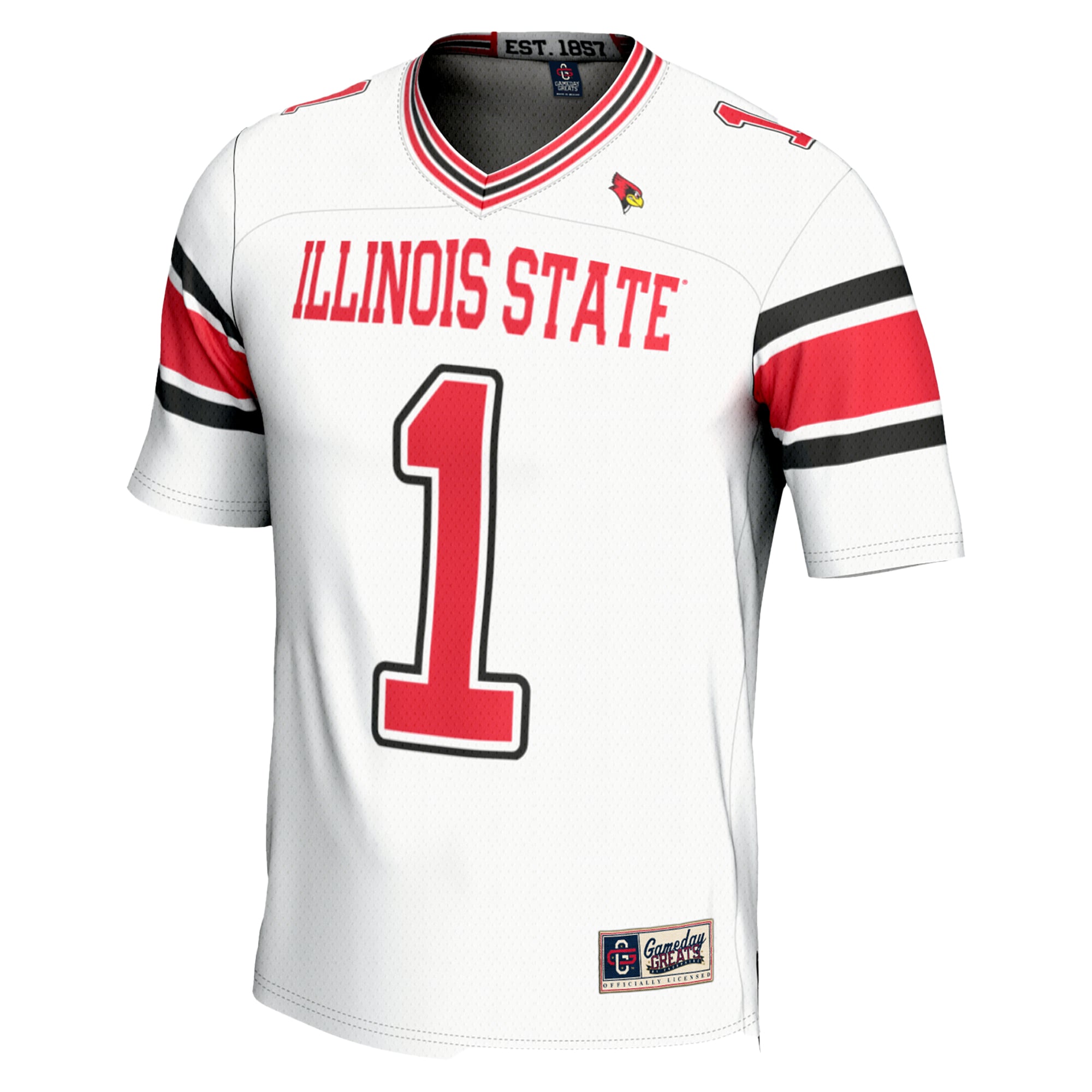 #1 Illinois State Redbirds Endzone Football Jersey White - back view