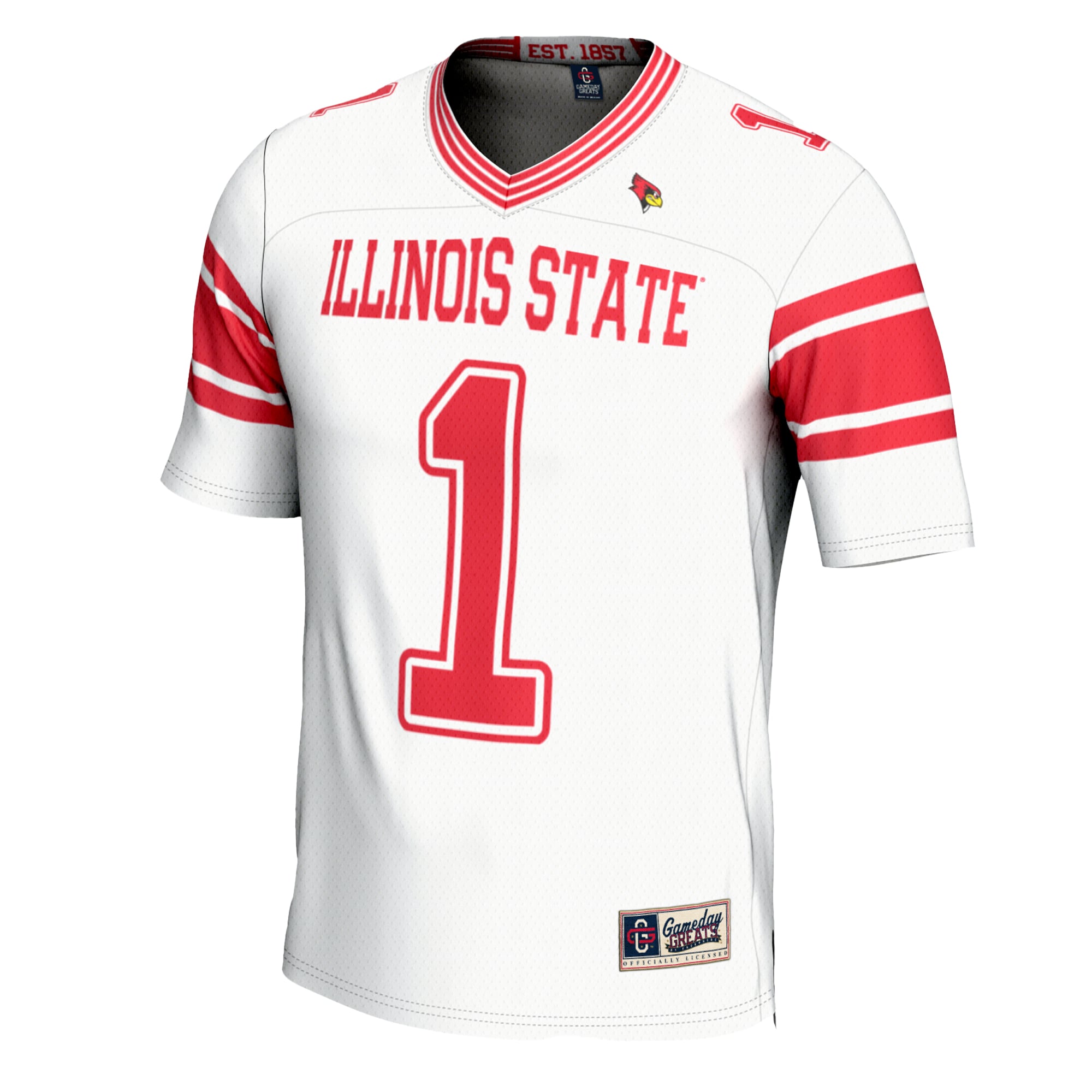 #1 Illinois State Redbirds Football Jersey - White - front view