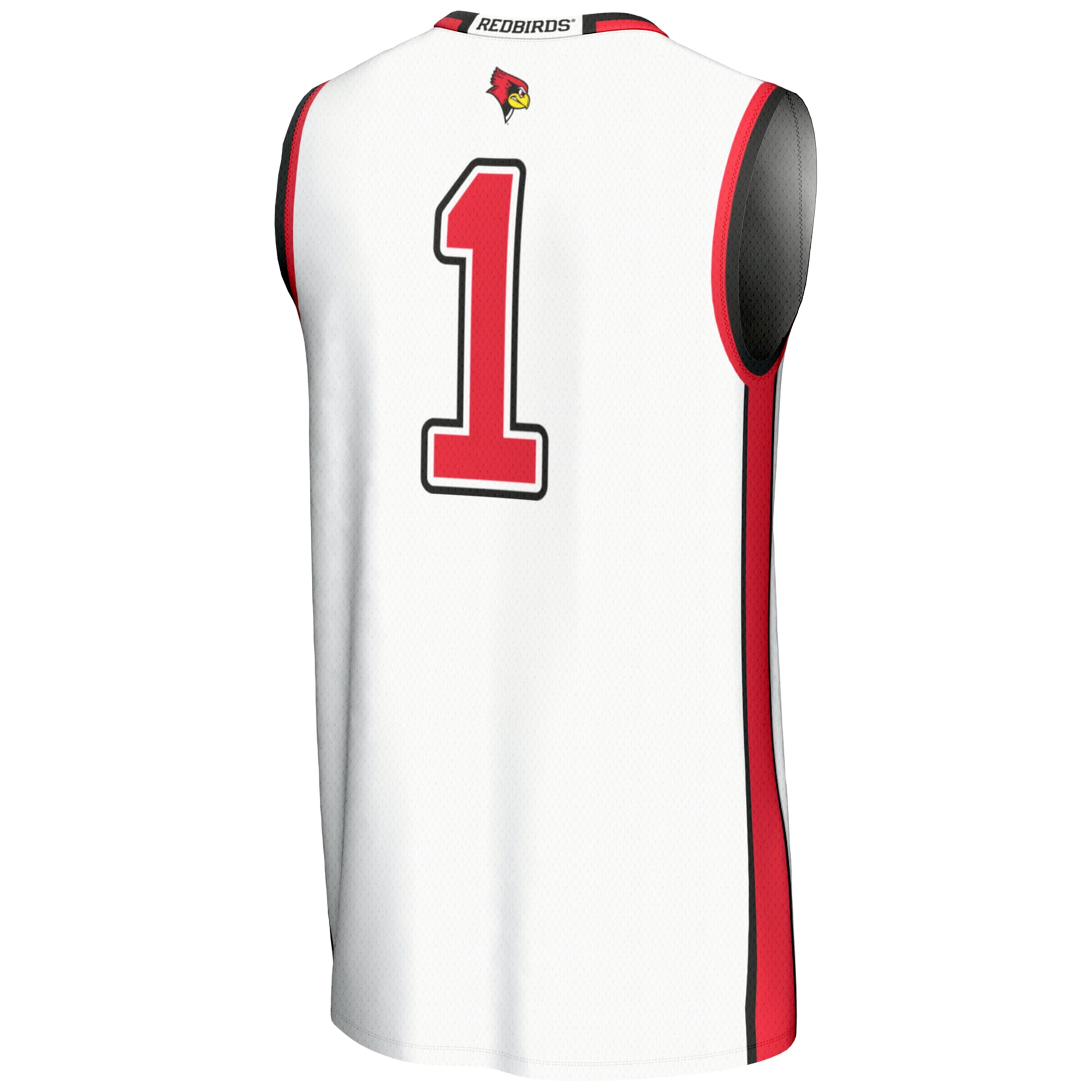 #1 Illinois State Redbirds Lightweight Basketball Jersey White - back view
