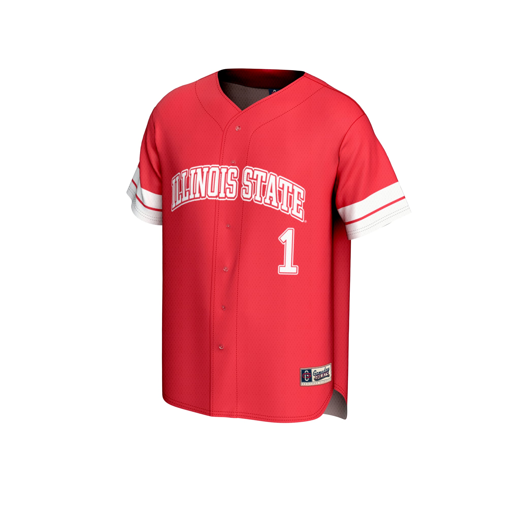 #1 Illinois State Redbirds Unisex Lightweight Collegiate Baseball Fashion Jersey Red - front view