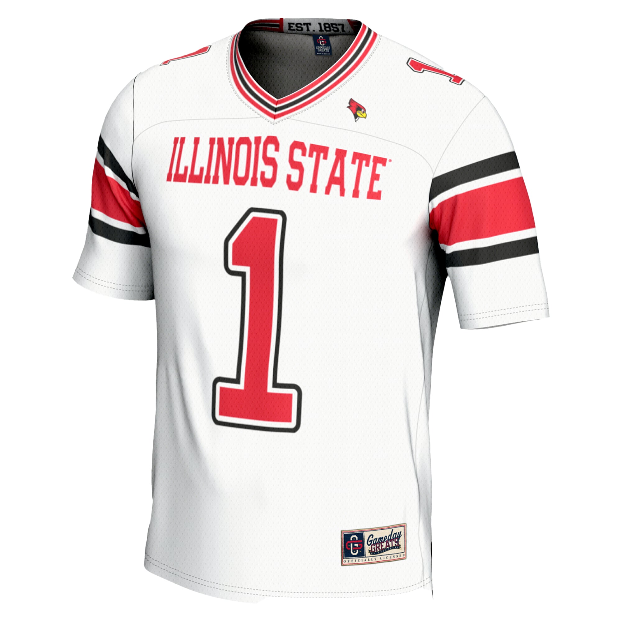 #1 Illinois State Redbirds Youth Endzone Football Jersey White - back view
