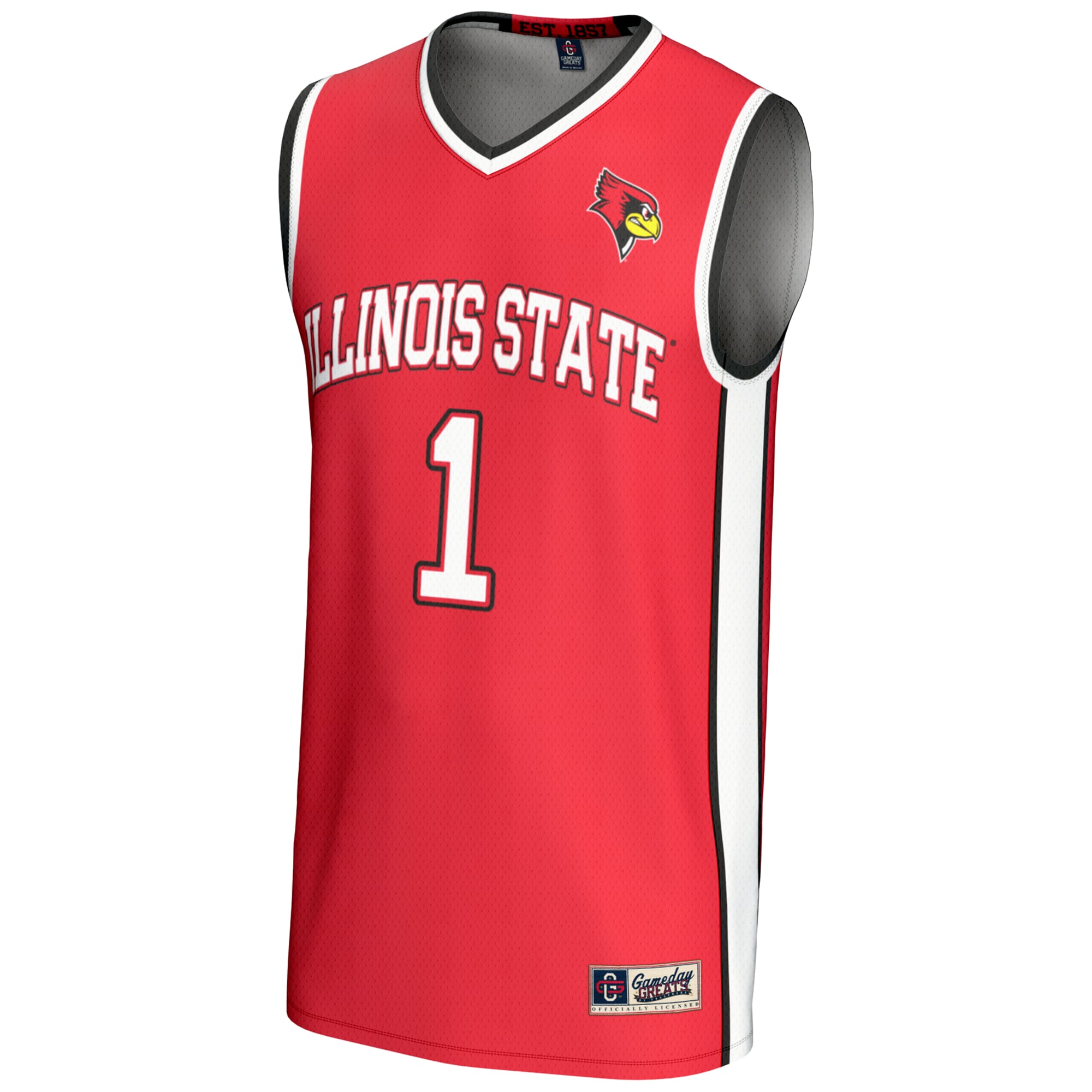 #1 Illinois State Redbirds Youth Lightweight Basketball Jersey Red - front view