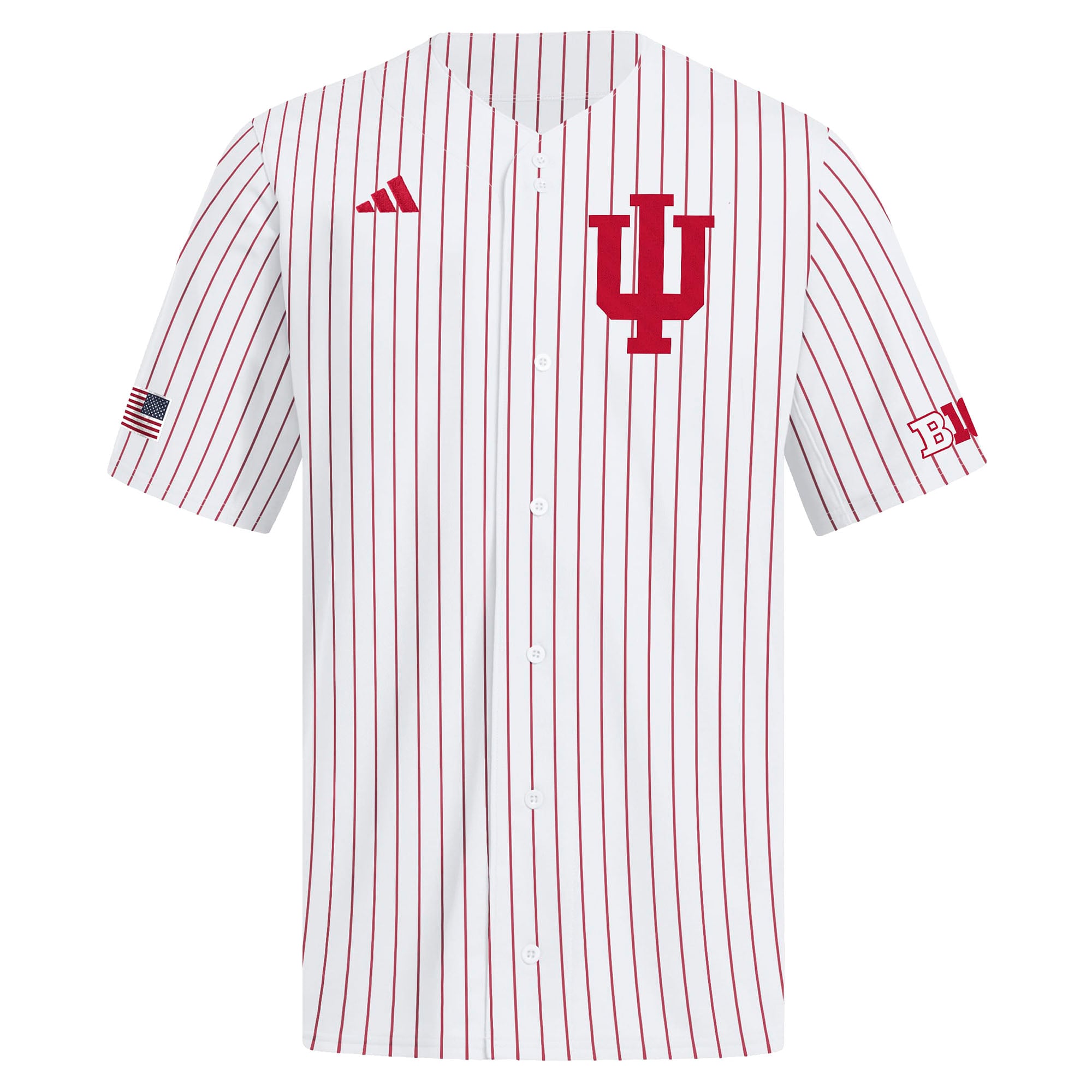 Indiana Hoosiers Home Baseball Jersey White - front view