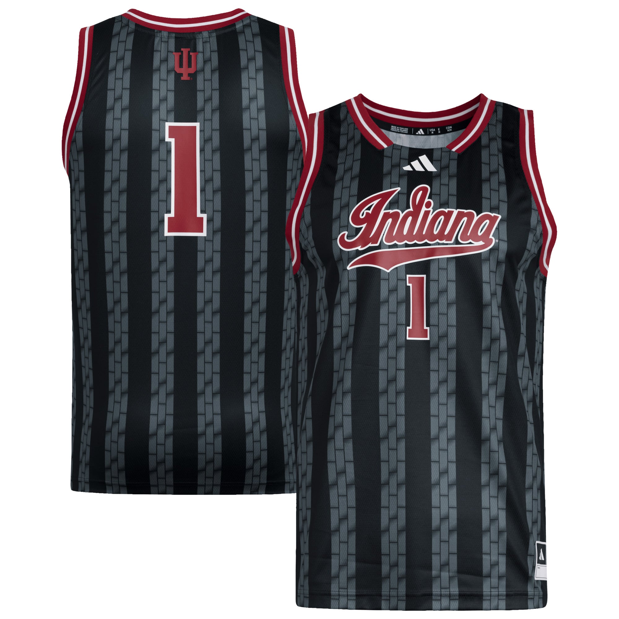 #1 Indiana Hoosiers Jersey Black - front and back view