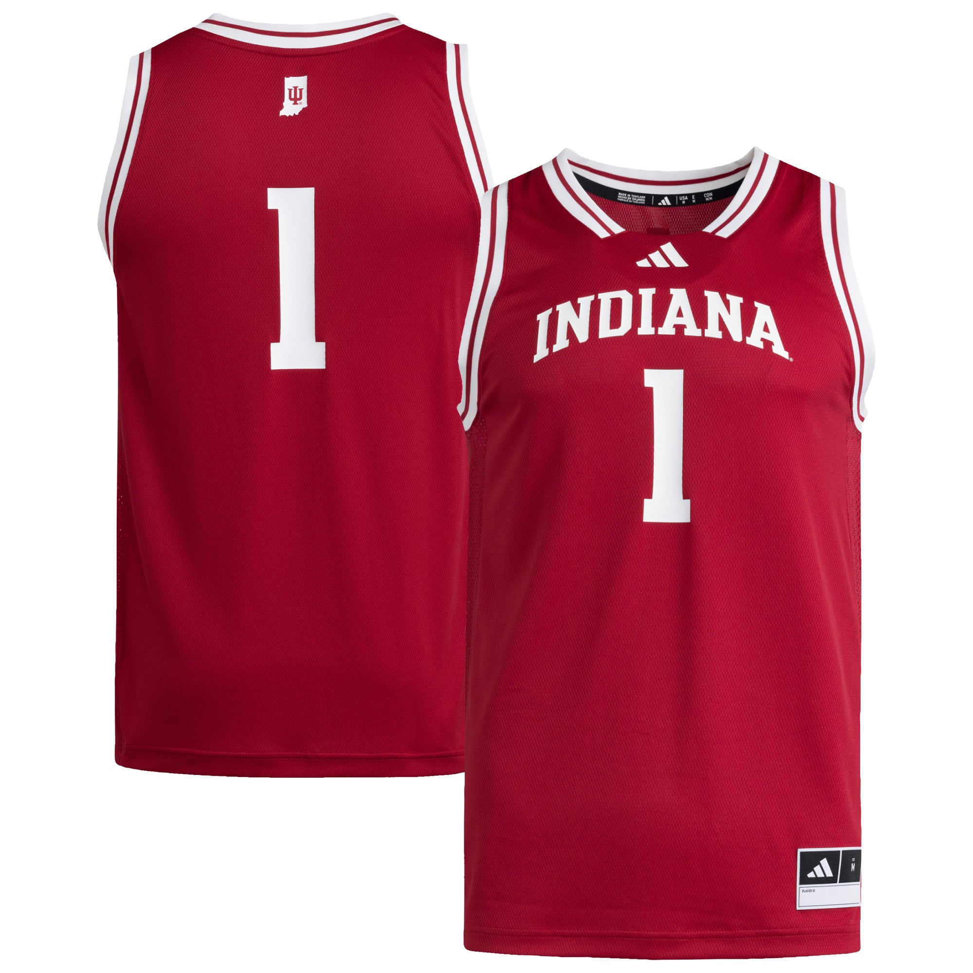 #1 Indiana Hoosiers Jersey Crimson - front and back view