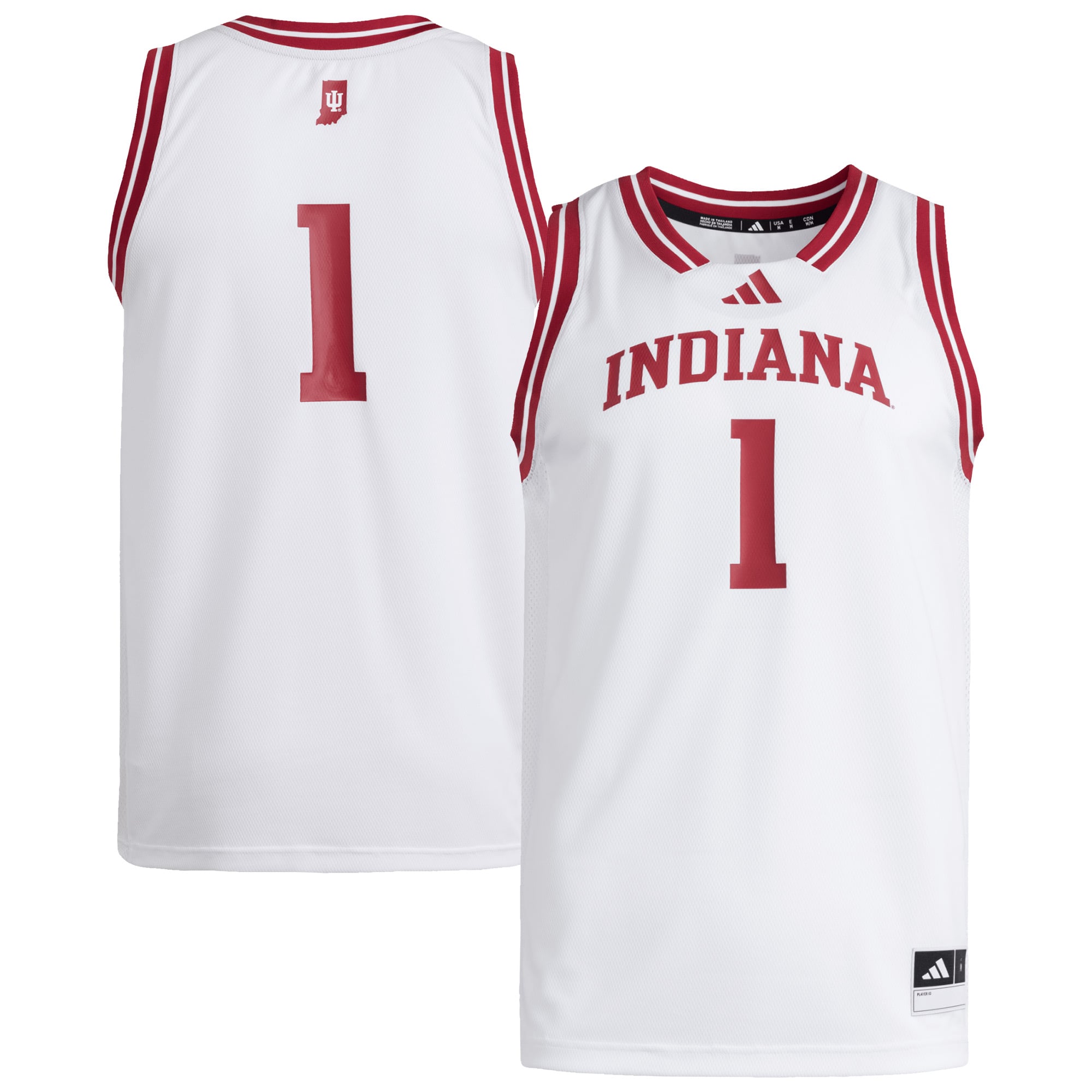 #1 Indiana Hoosiers Jersey White - front and back view