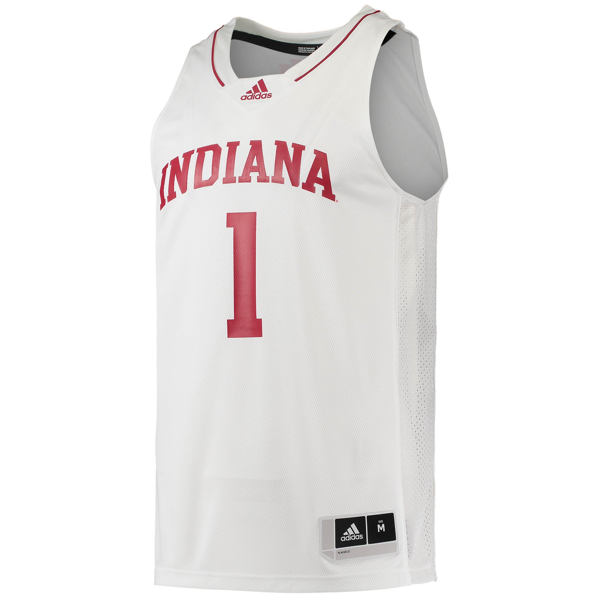 #1 Indiana Hoosiers Team Basketball Jersey White - front view