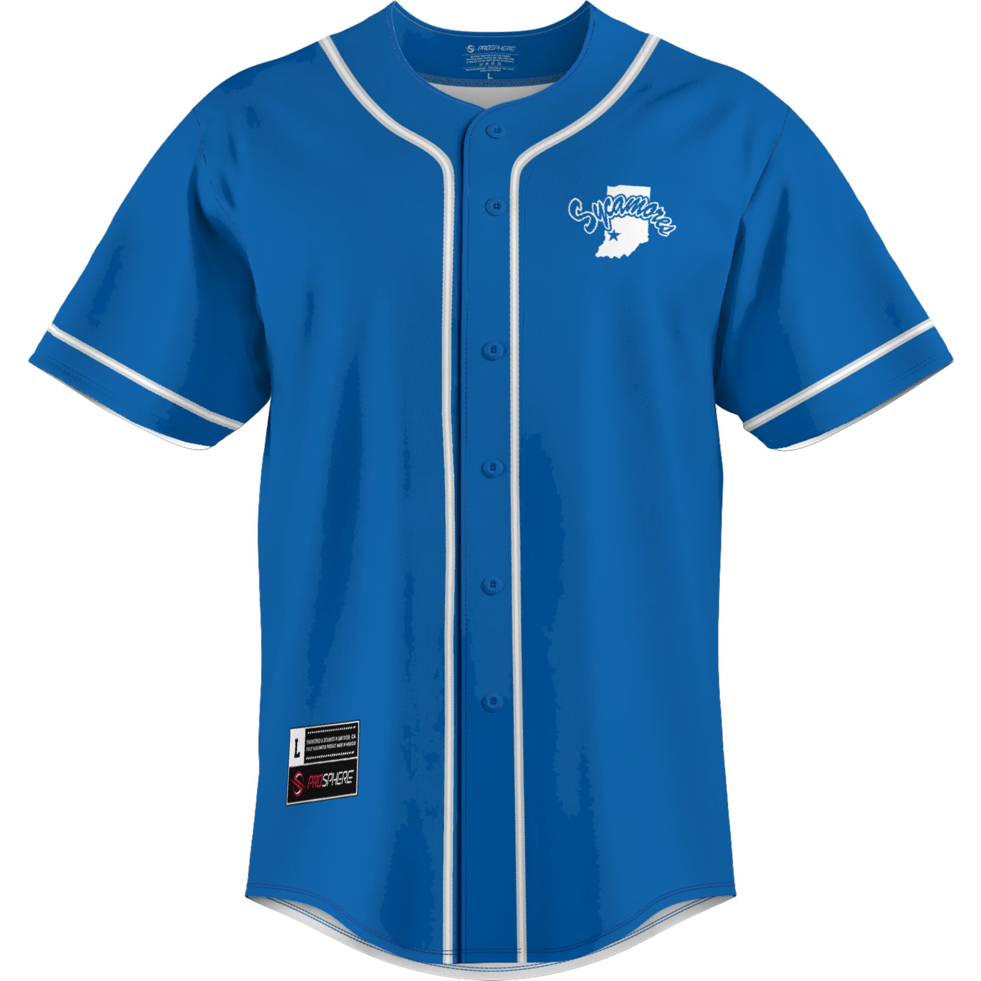 Indiana State Sycamores Lightweight Baseball Jersey Royal - front view