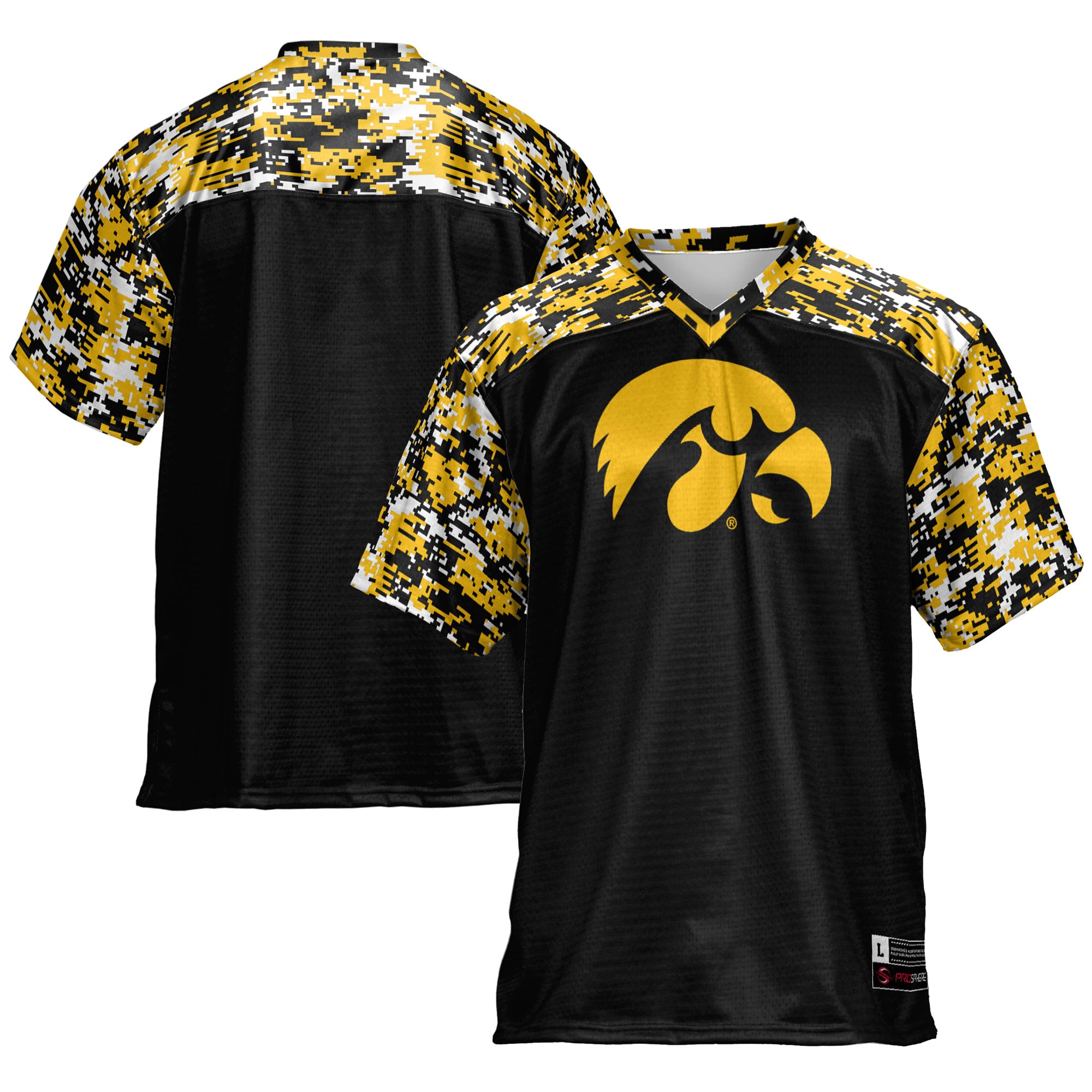 Iowa Hawkeyes Football Jersey Black - front and back view