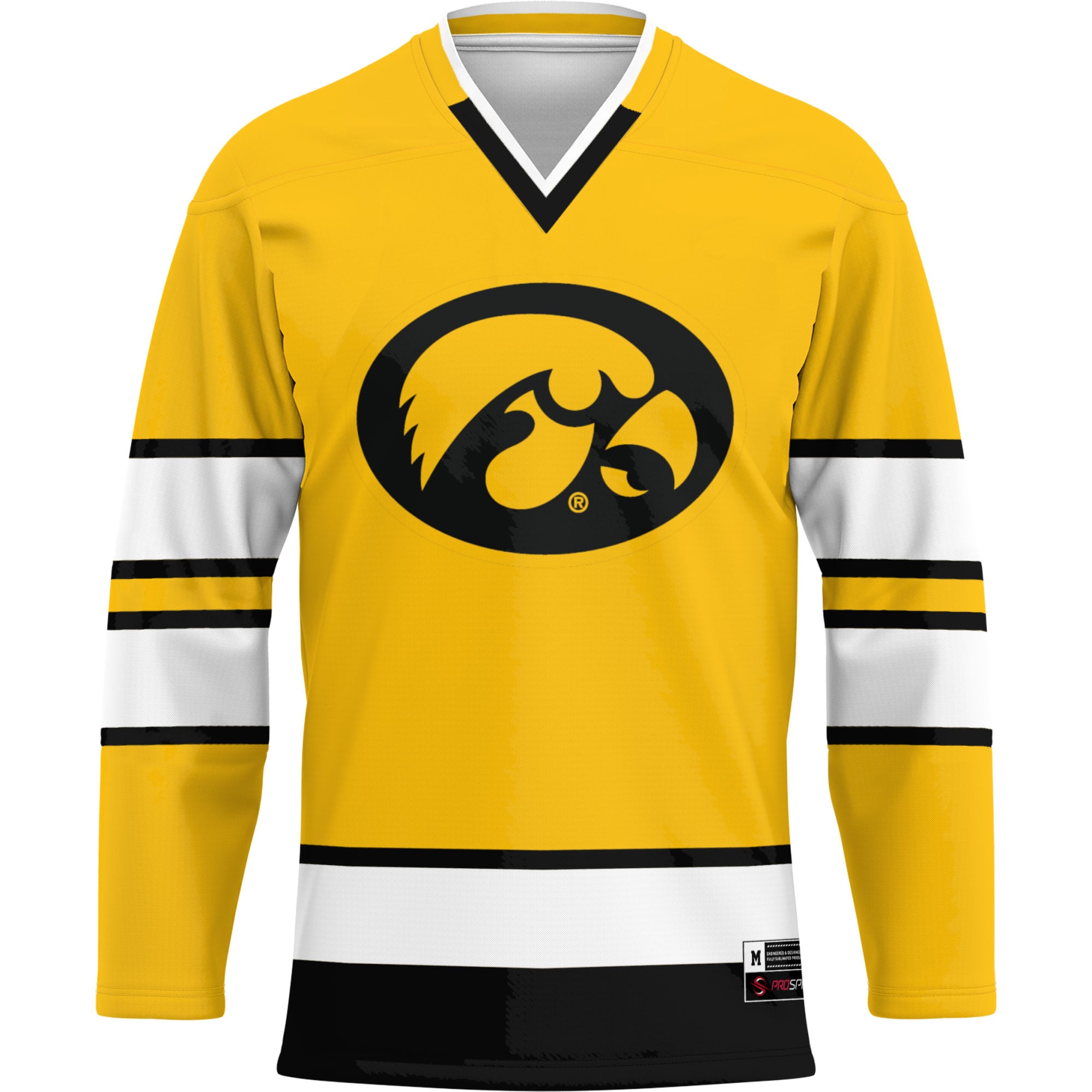 Iowa Hawkeyes Hockey Jersey Gold - front view