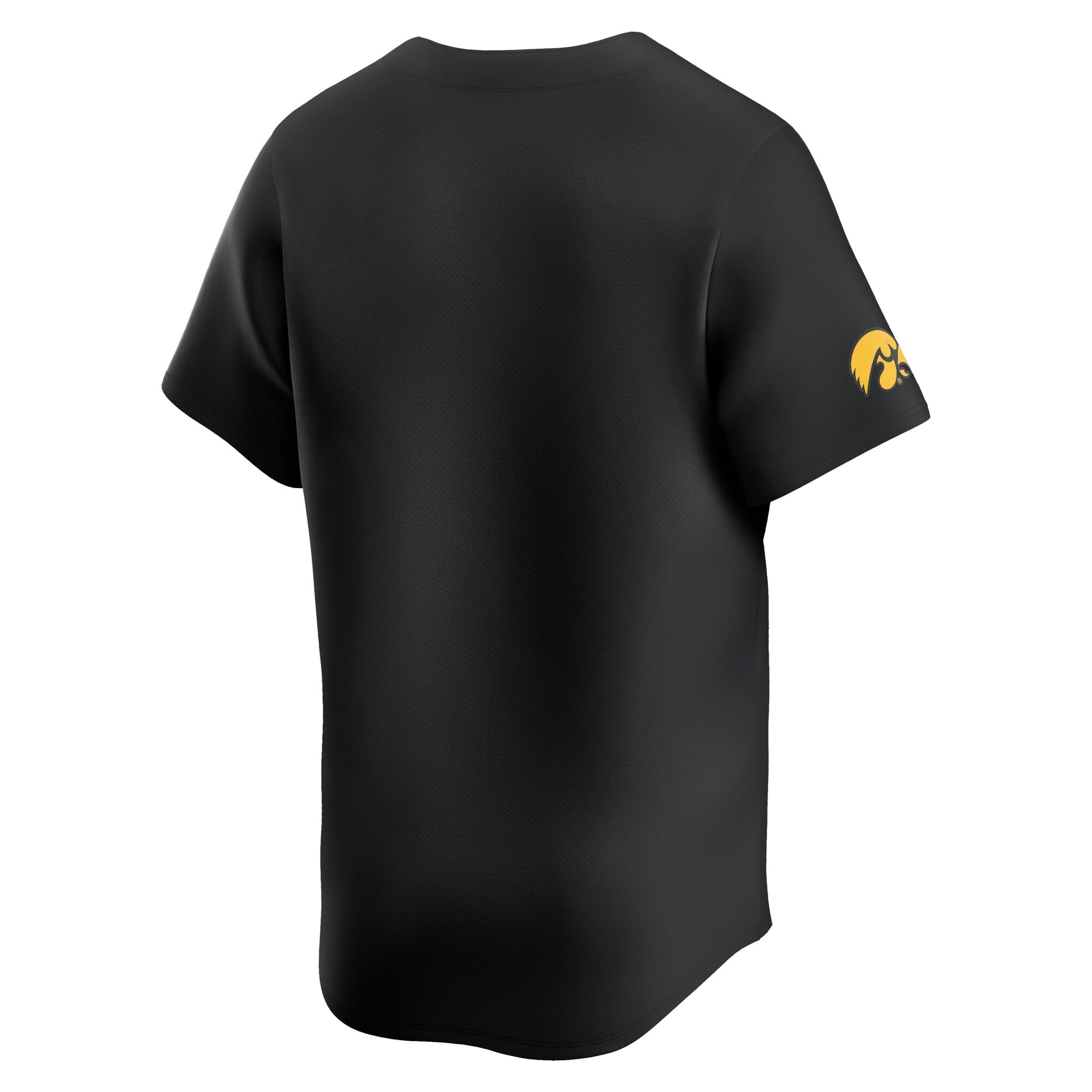 Iowa Hawkeyes Home Baseball Jersey Black - back view