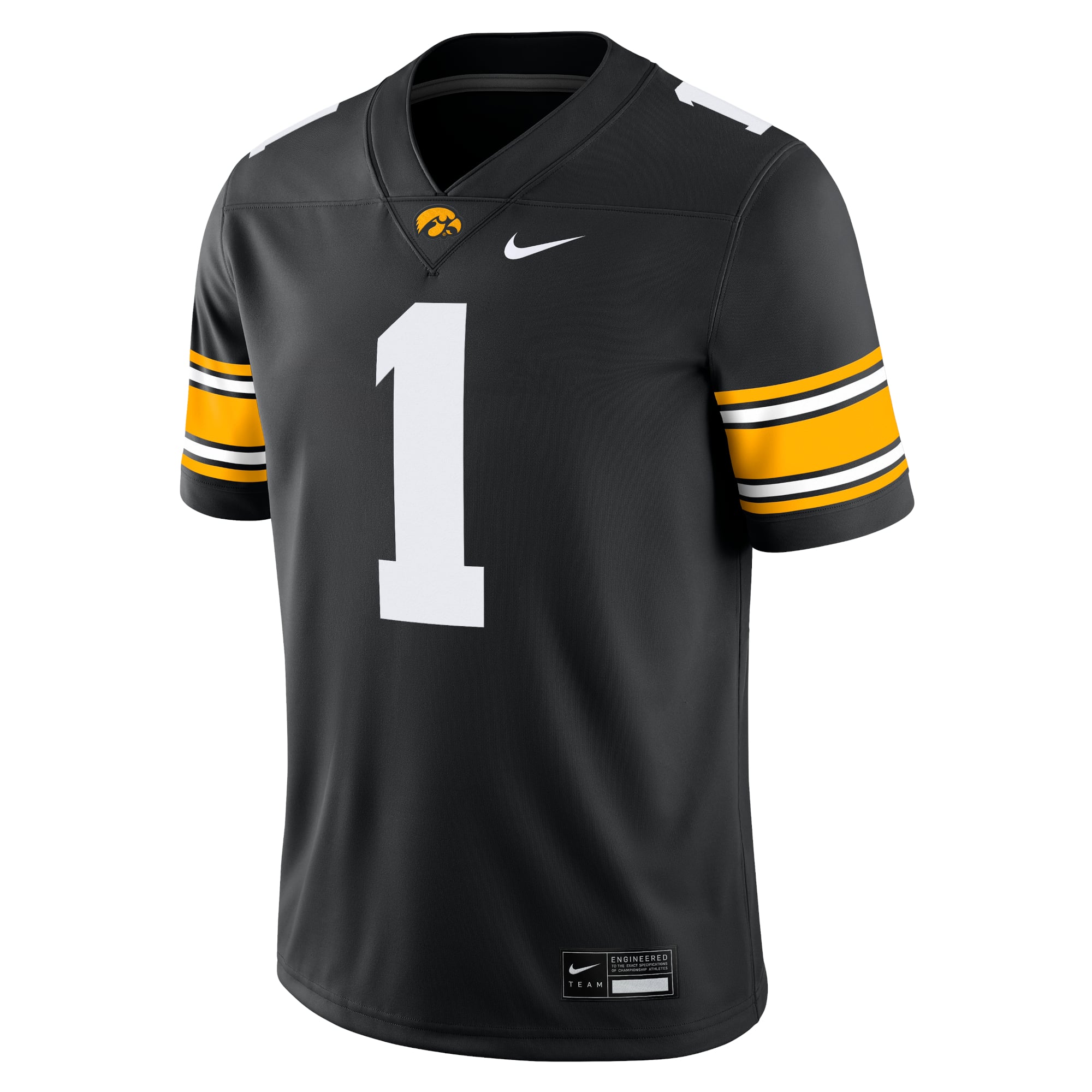 #1 Iowa Hawkeyes Jersey Black - front view