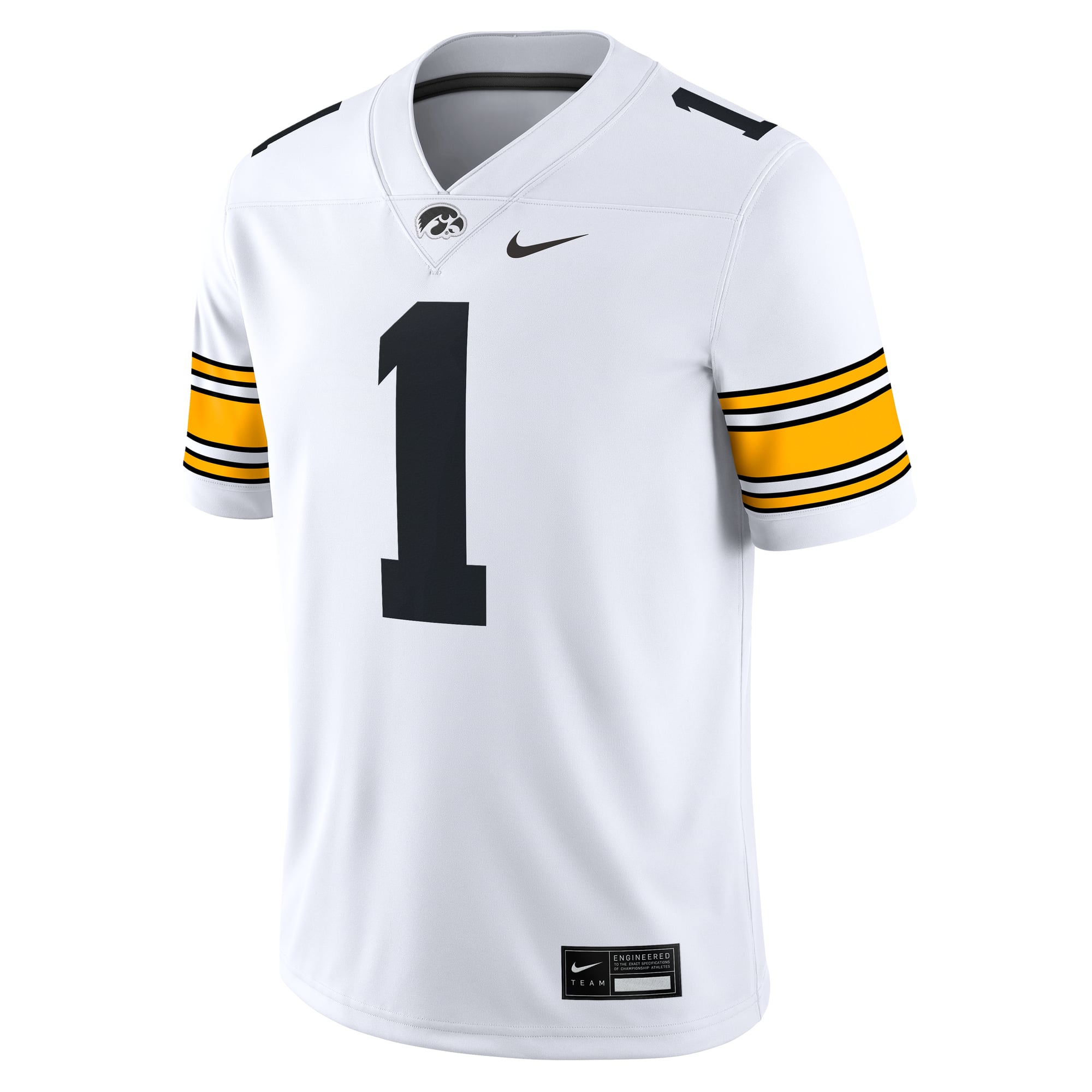 #1 Iowa Hawkeyes Jersey White - front view