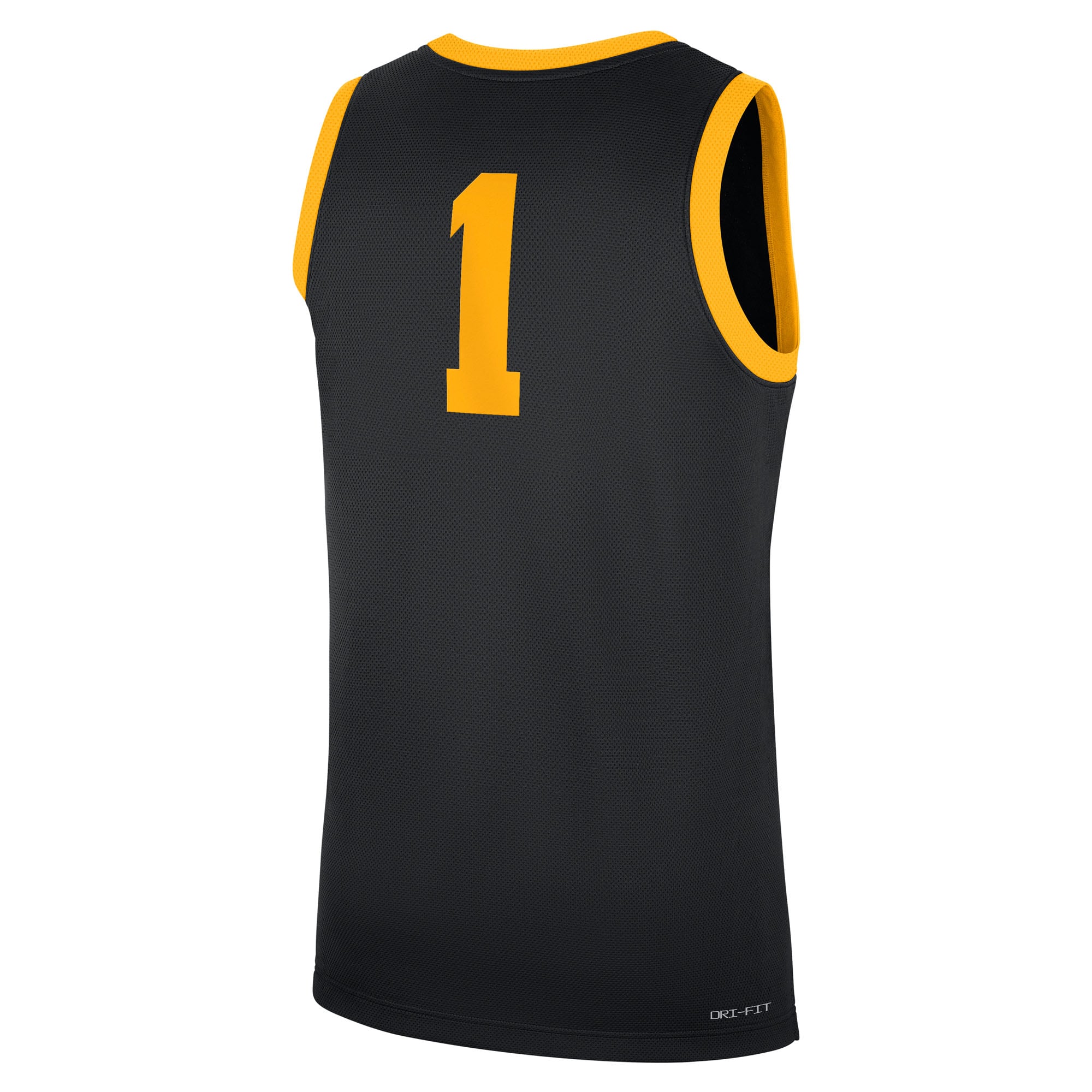 #1 Iowa Hawkeyes Road Jersey Black - back view