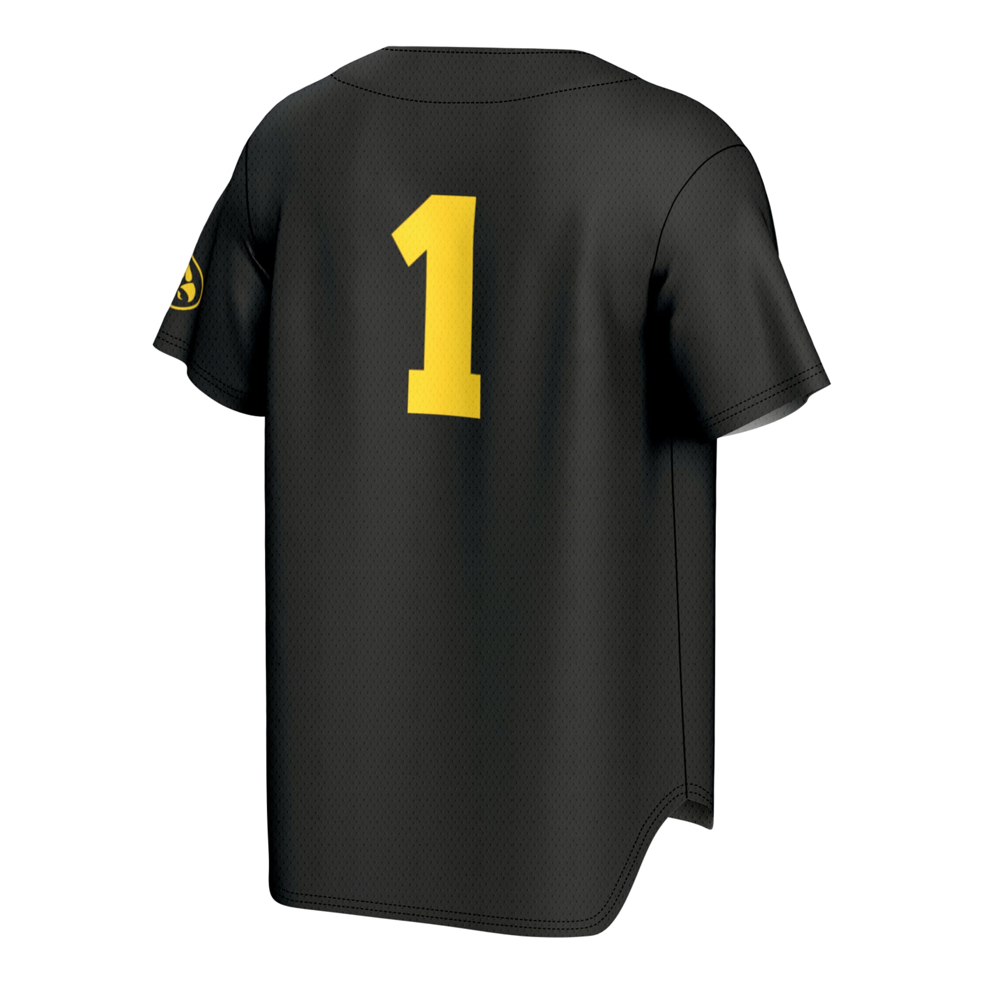 Iowa Hawkeyes Unisex Lightweight Collegiate Baseball Fashion Jersey Black - back view