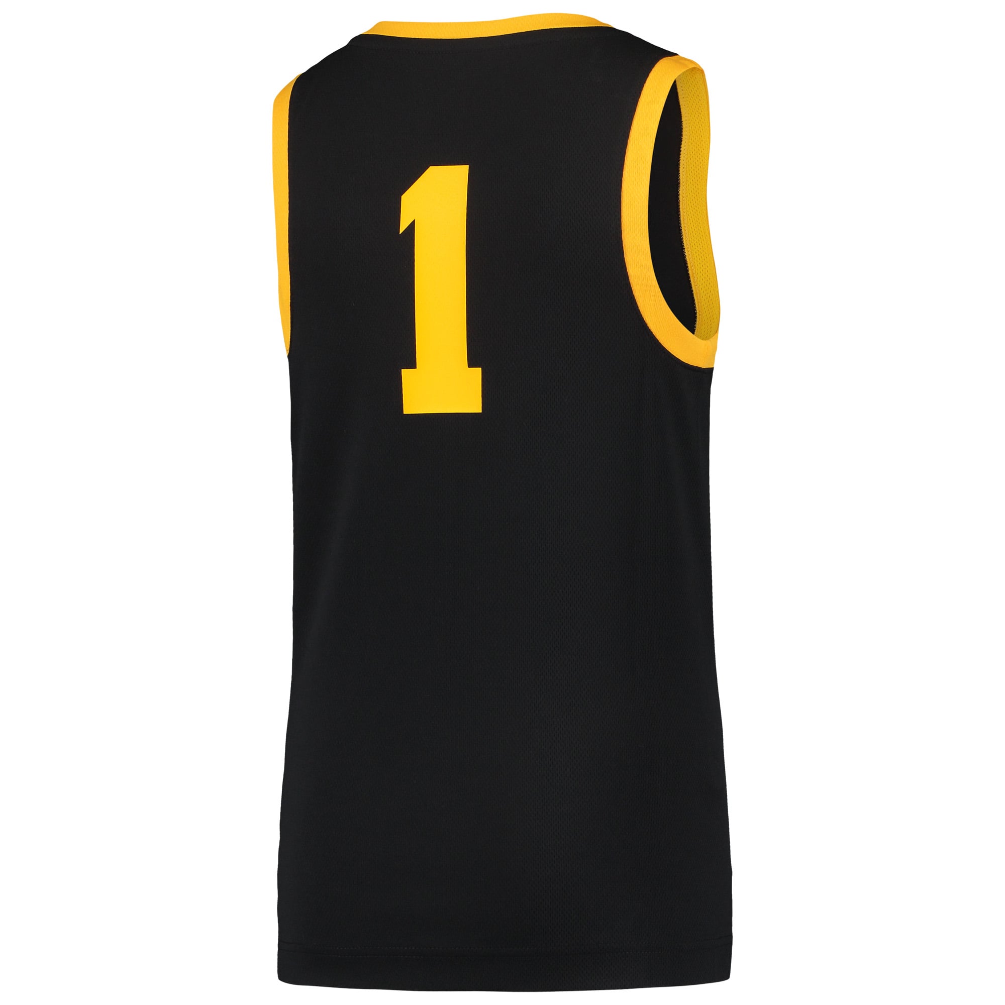 #1 Iowa Hawkeyes Youth Team Basketball Jersey Black - back view