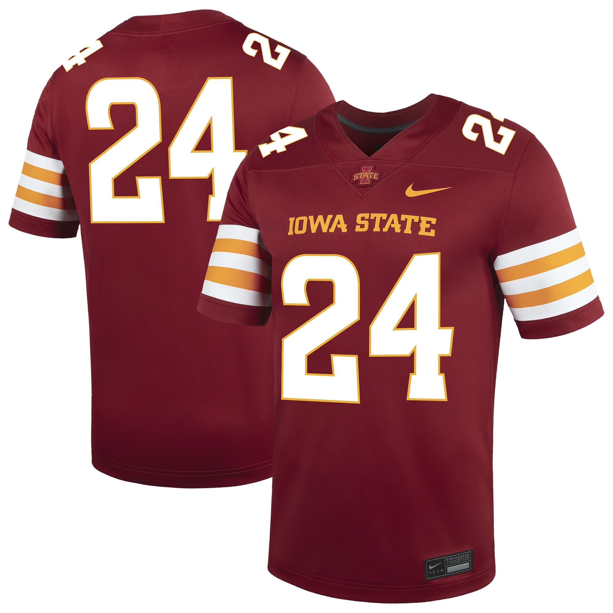 #24 Iowa State Cyclones Football Jersey Cardinal - front view