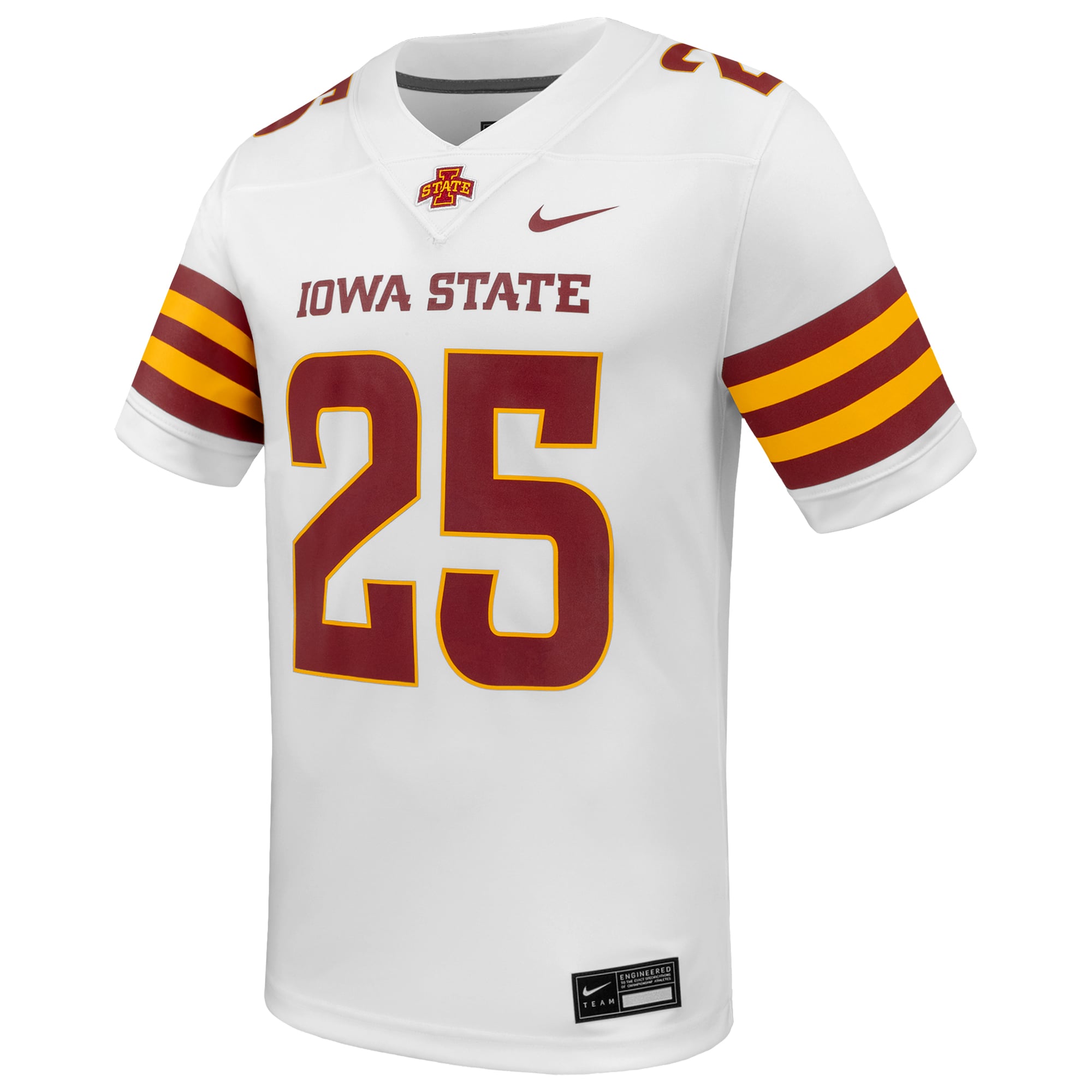 #25 Iowa State Cyclones Football Jersey White - front view