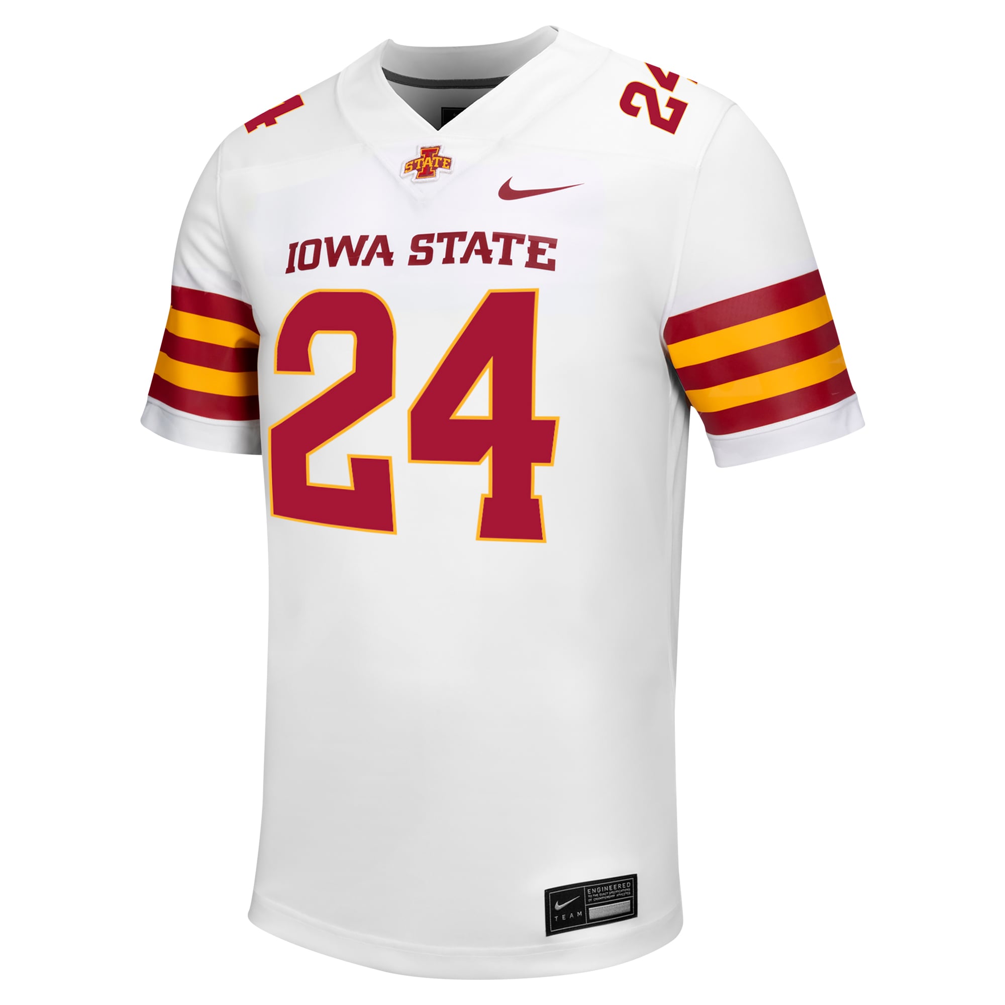 #24 Iowa State Cyclones Football Jersey - White - front view