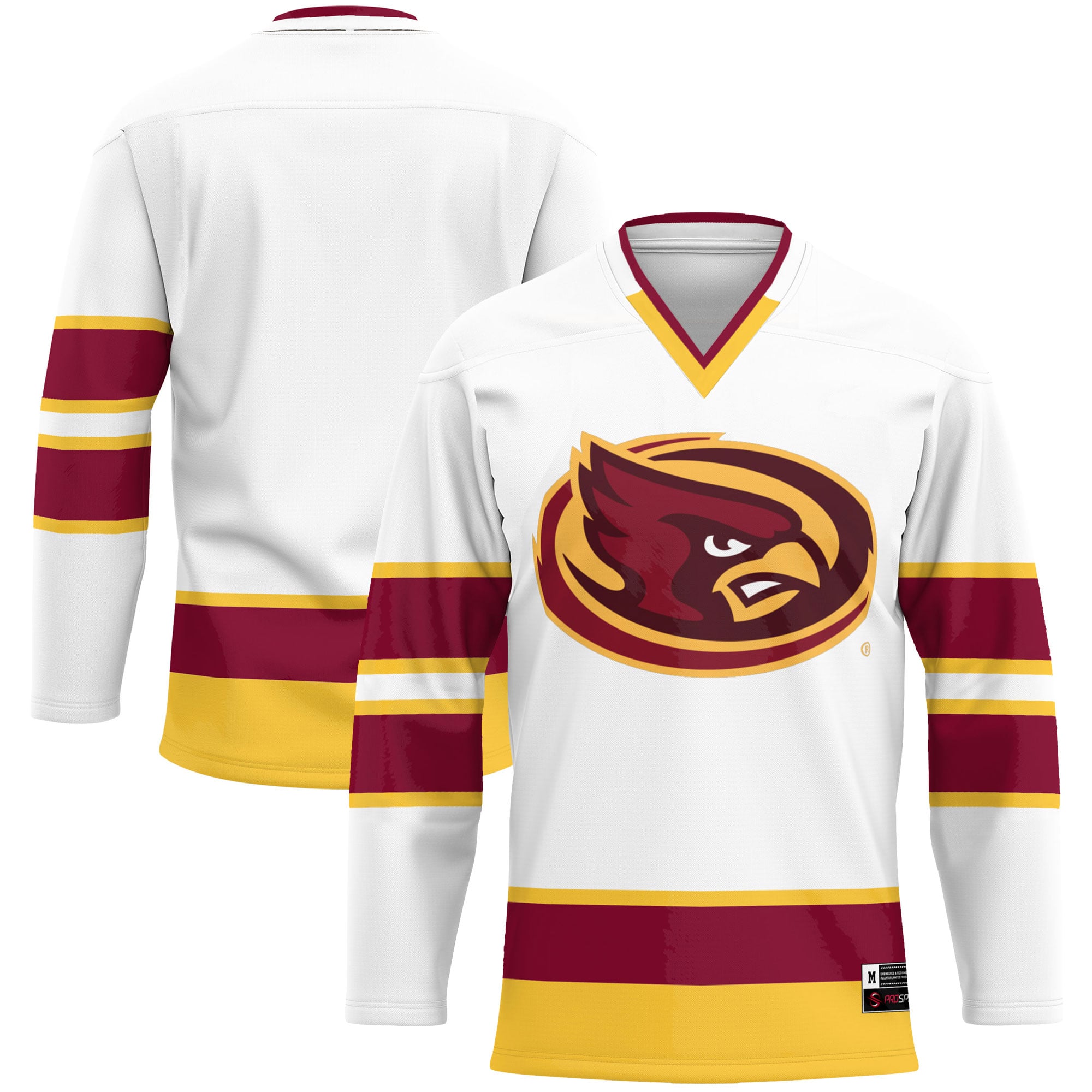 Iowa State Cyclones Hockey Jersey Cardinal - front and back view