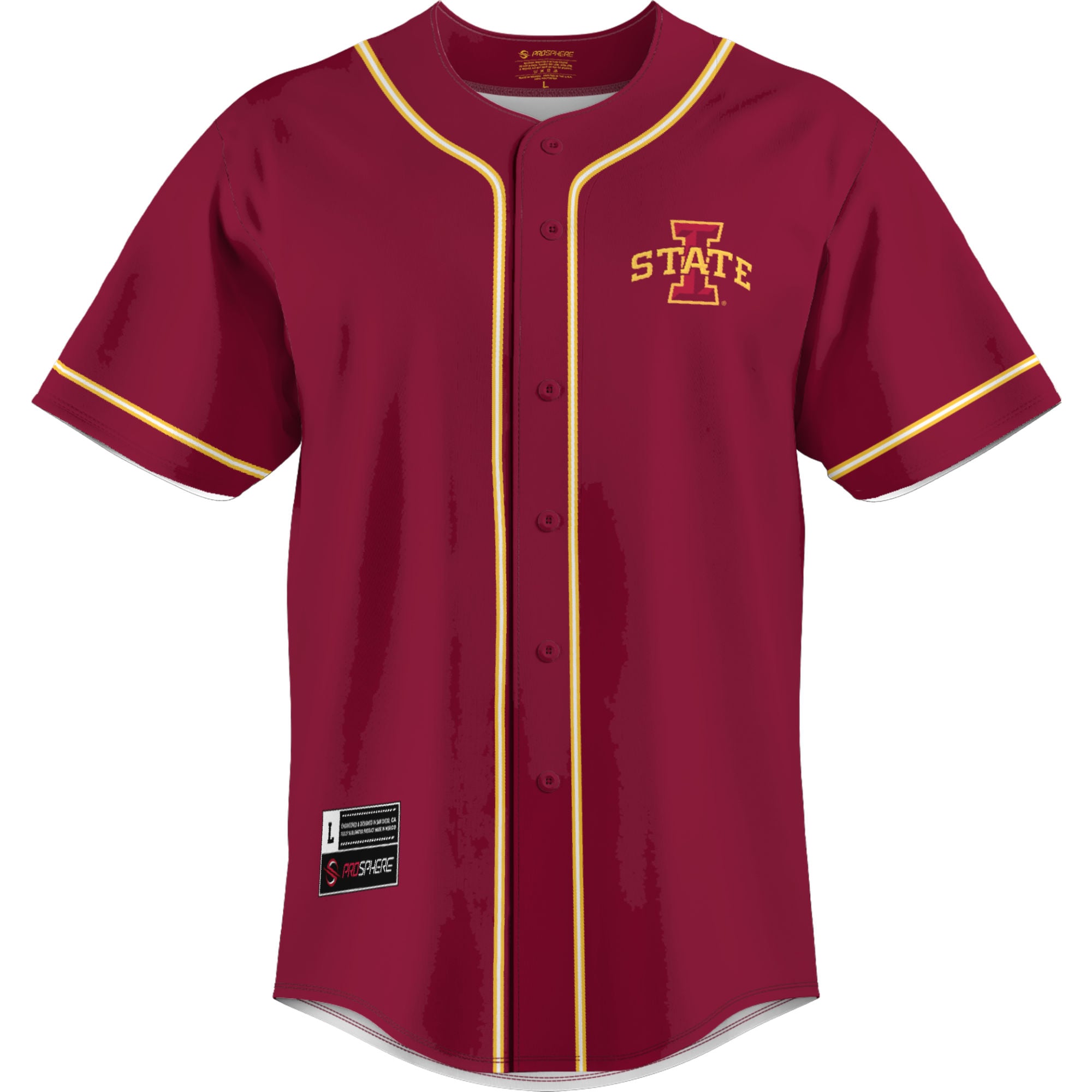 Iowa State Cyclones Lightweight Baseball Jersey Cardinal - front view
