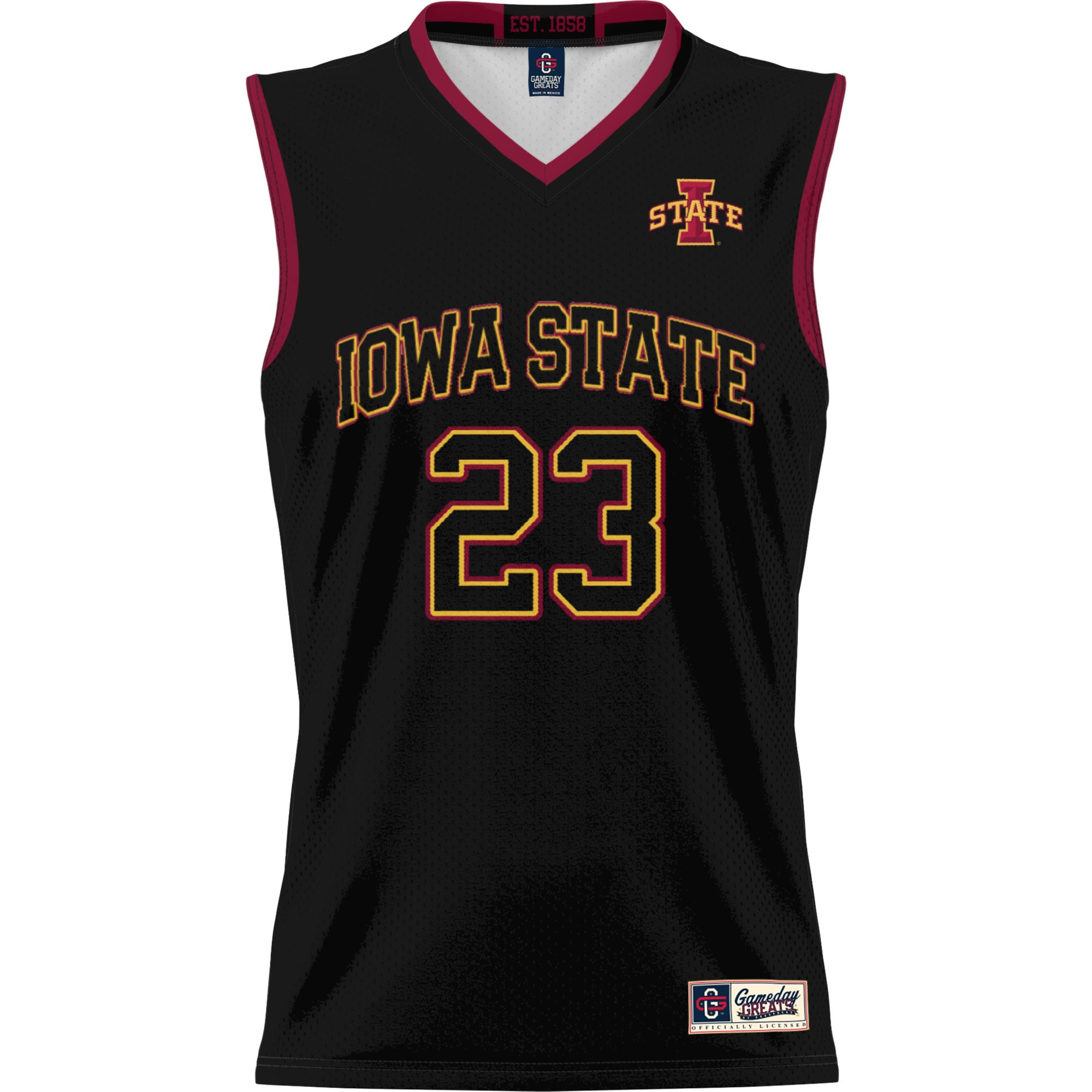 #23 Iowa State Cyclones Unisex Lightweight Basketball Jersey Black - front view