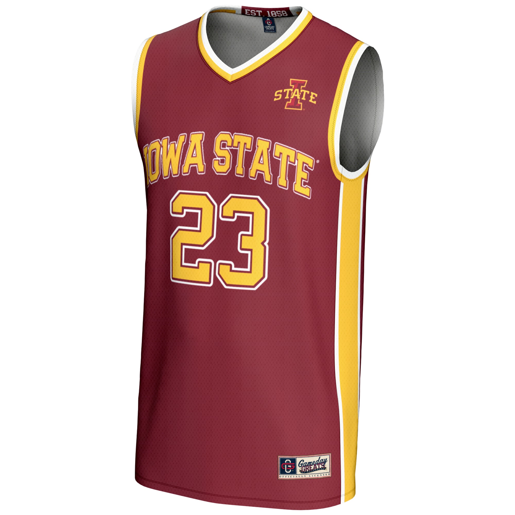 #23 Iowa State Cyclones Unisex Lightweight Basketball Jersey Cardinal - front view