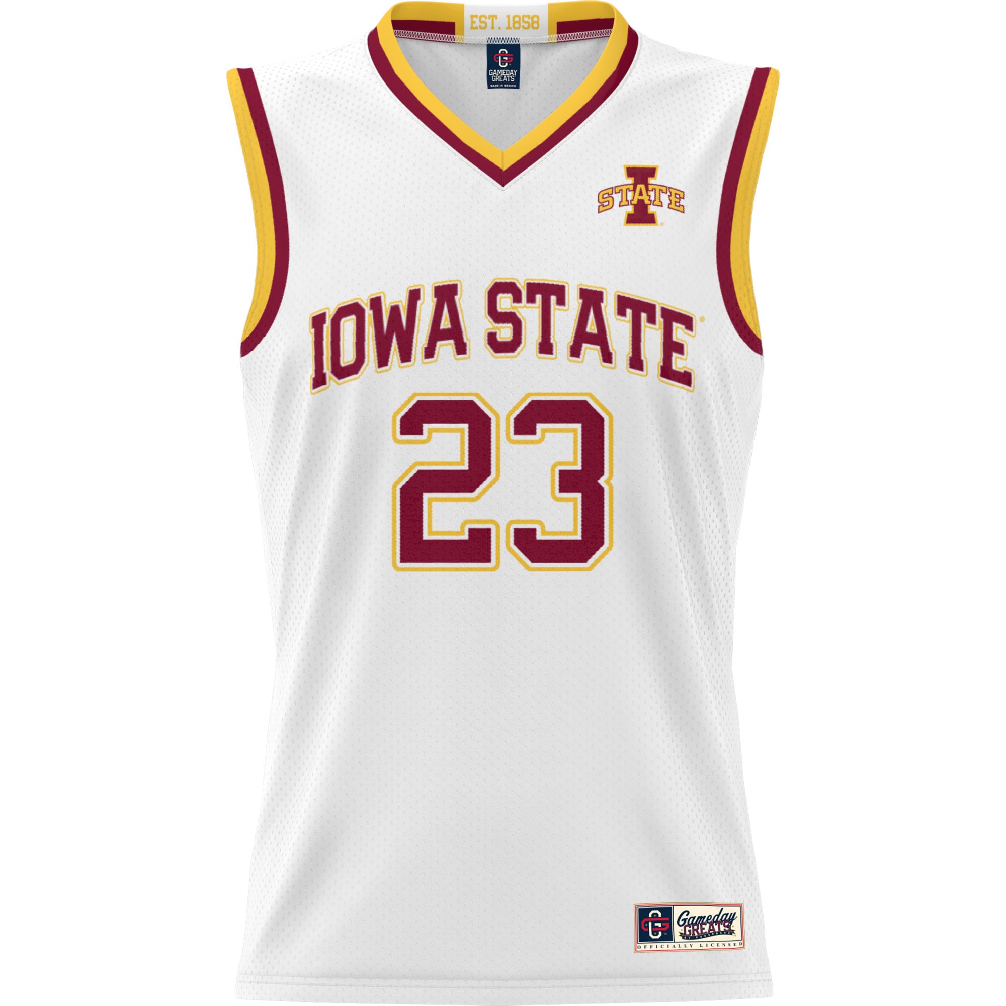 #23 Iowa State Cyclones Unisex Lightweight Basketball Jersey White - front view