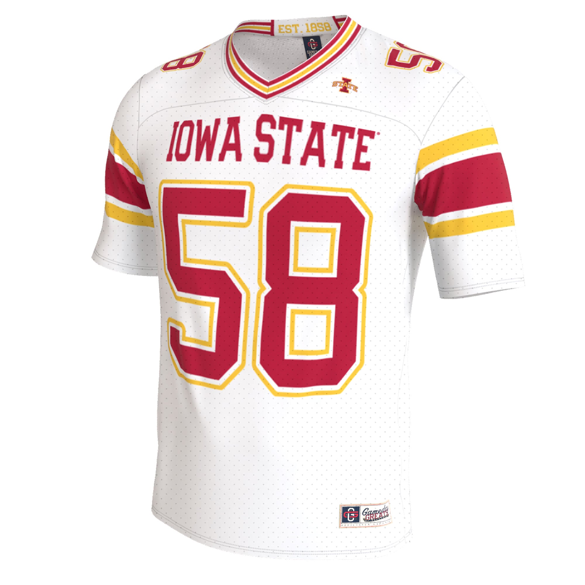 Iowa State Cyclones Youth Lightweight Collegiate Football Whiteout Fashion Jersey - front view