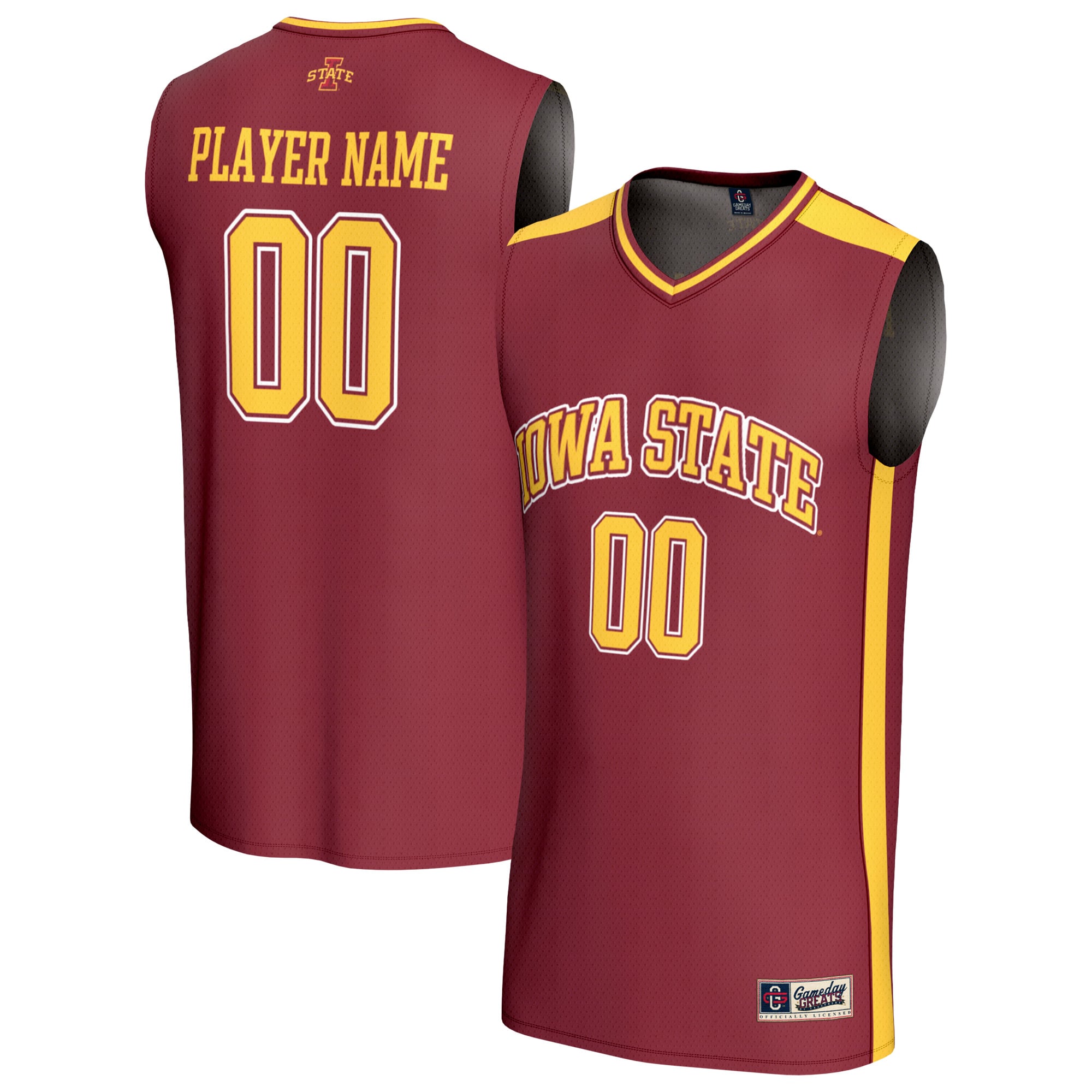 Iowa State Cyclones Unisex Lightweight Collegiate Men's Basketball Fashion - front and back view