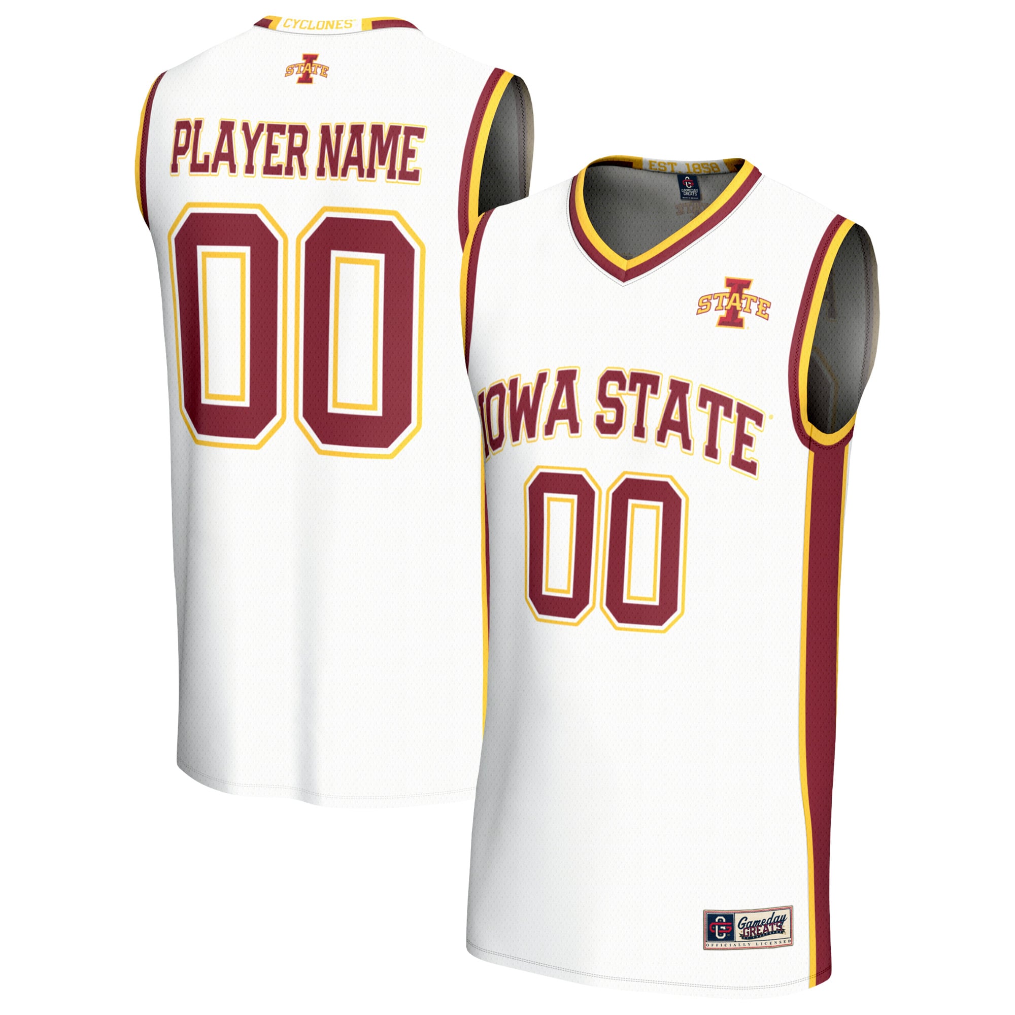Iowa State Cyclones Unisex Lightweight Collegiate Men's Basketball Fashion - front and back view