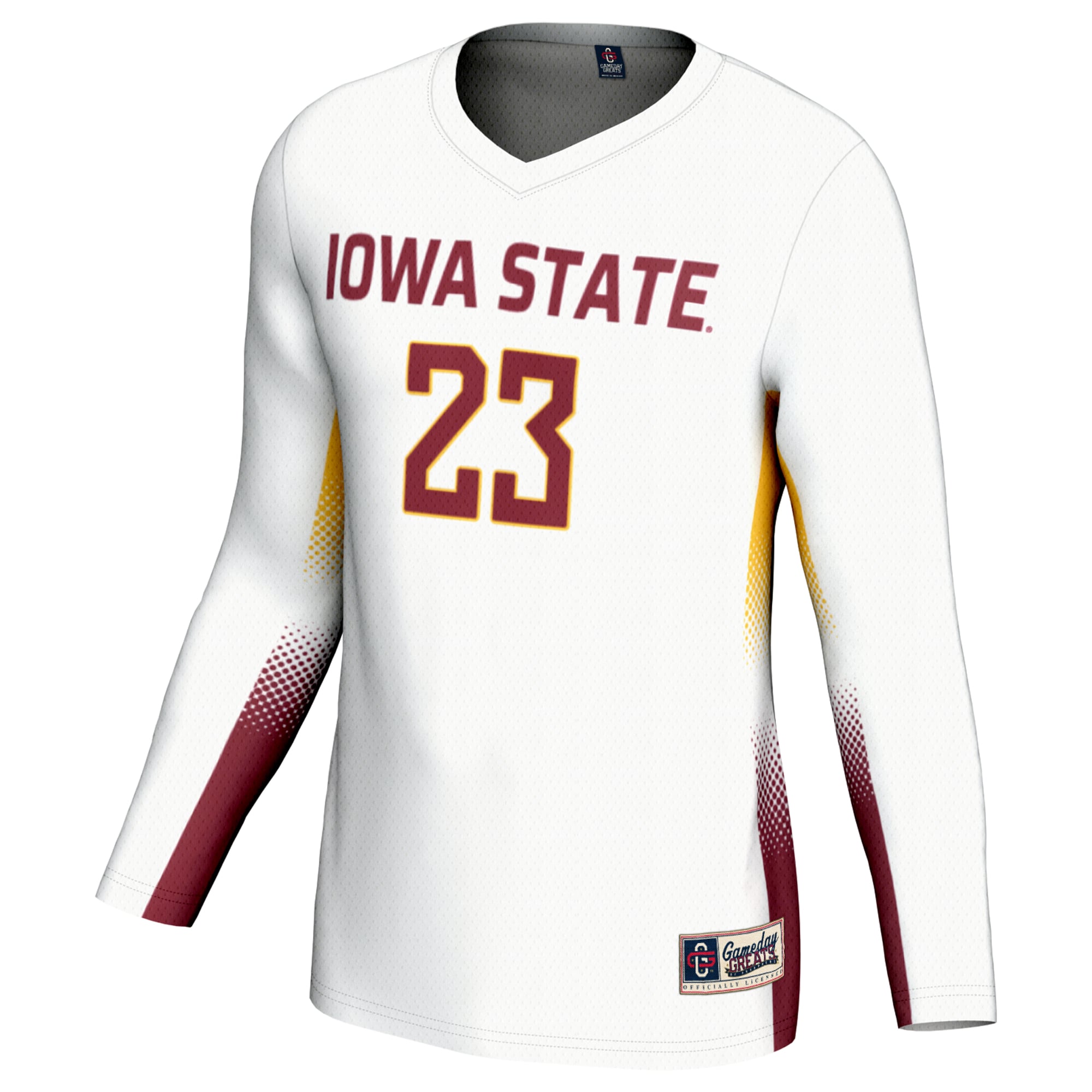 #1 Iowa State Cyclones Unisex Lightweight Volleyball Jersey White - front view